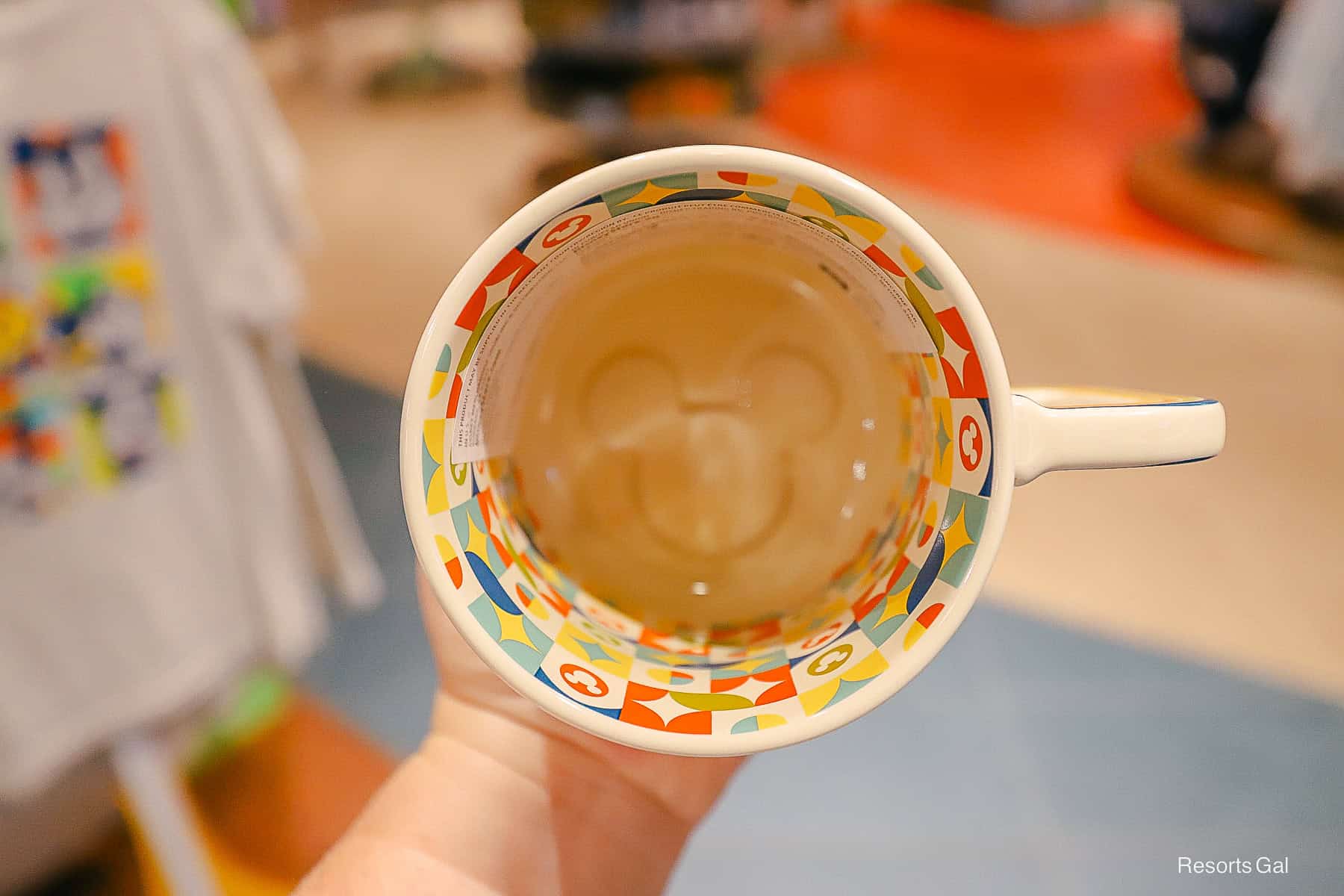 the interior of the Pop Century mug has designs and a hidden Mickey