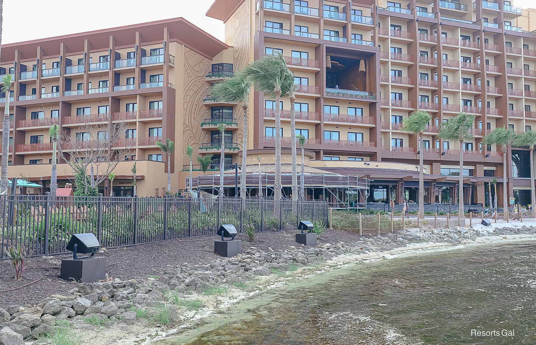 work on the Wailulu Bar and Grill at the Island Tower at Disney's Polynesian