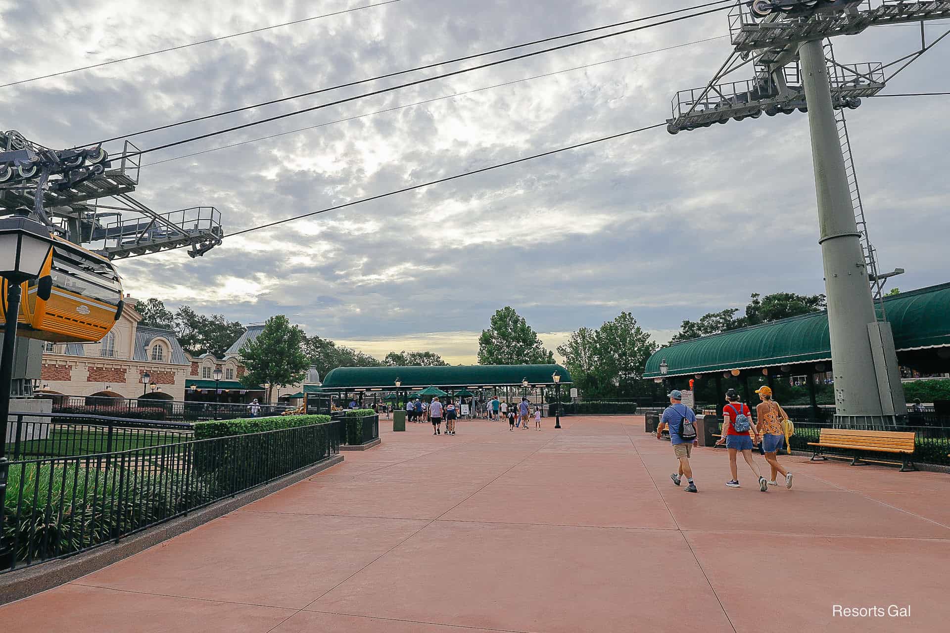 the entrance of Epcot International Gateway when rope-dropping from Pop Century 