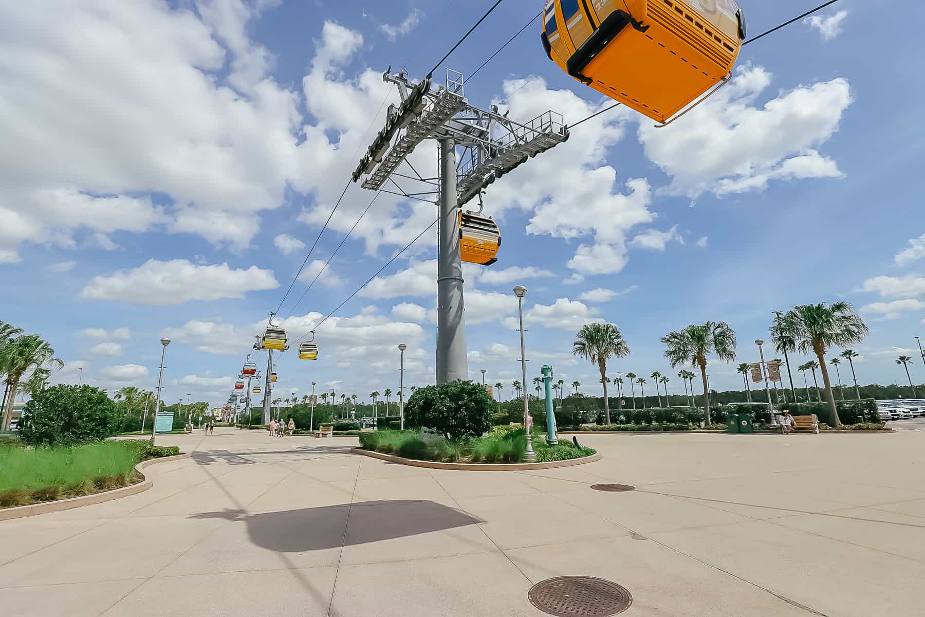 The Skyliner from Hollywood Studios going toward Pop Century. 