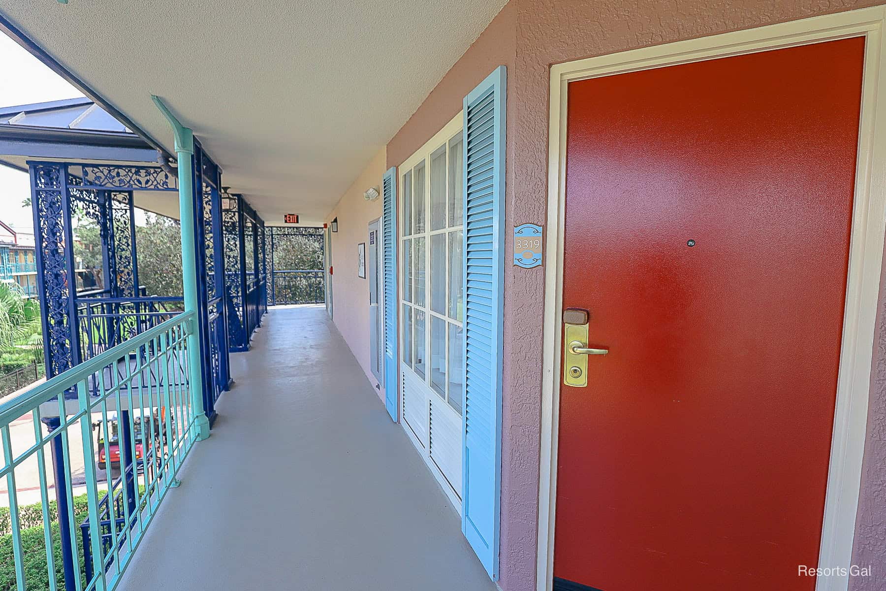 room 3319 with a red door