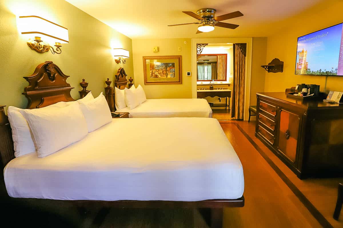 a standard room with two queen beds at Disney's Port Orleans French Quarter 