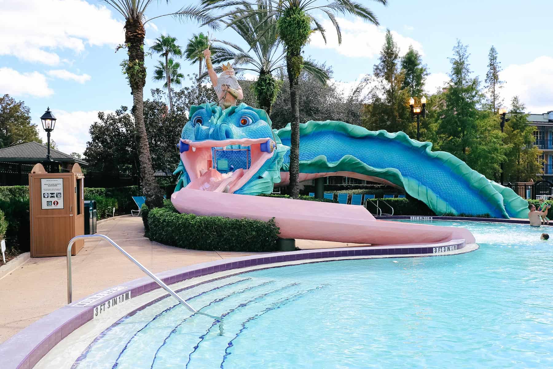 The serpent tongue waterslide at Port Orleans French Quarter. 
