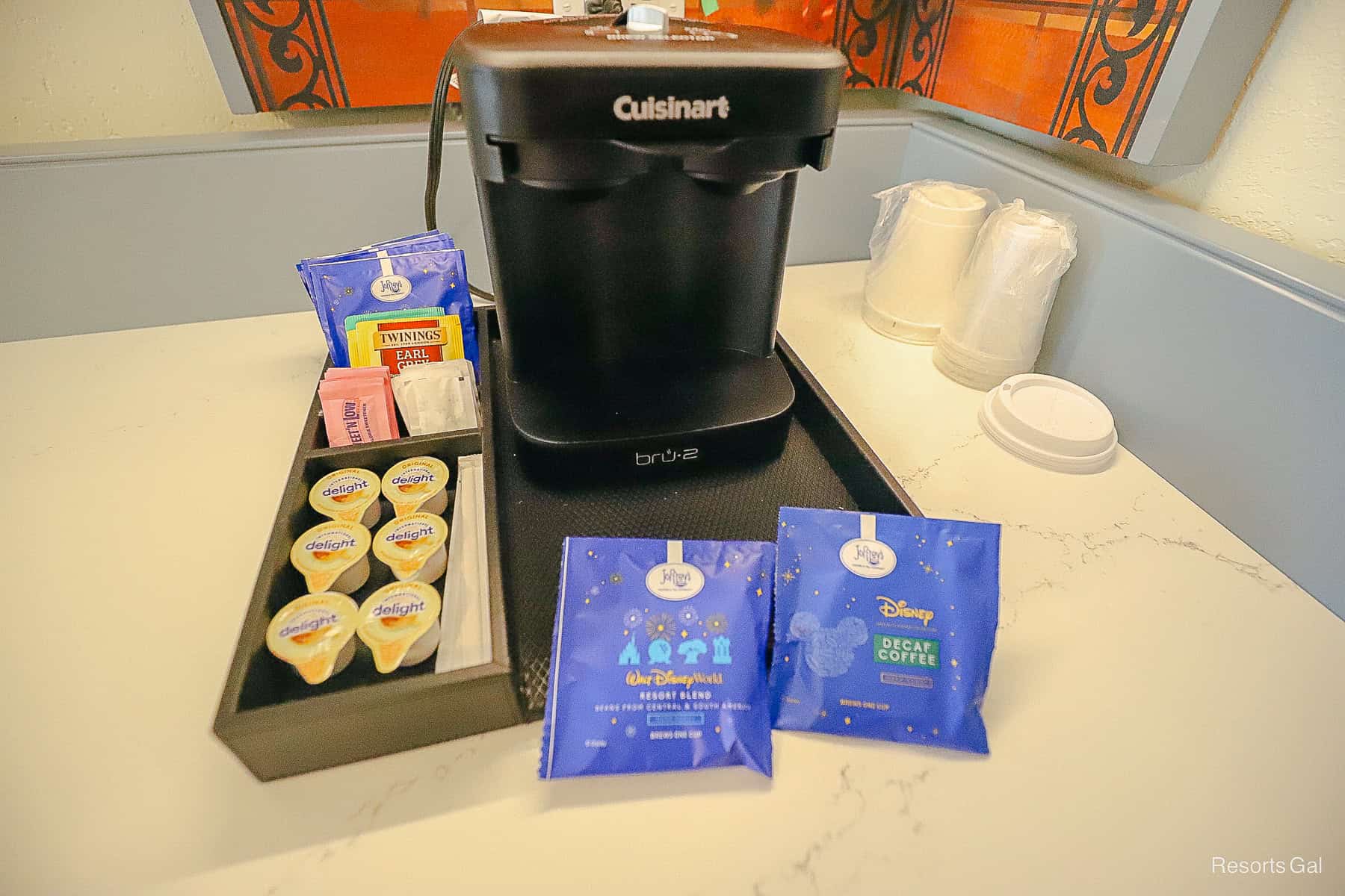 a Cuisinart two-cup coffee maker with Joffrey's coffee