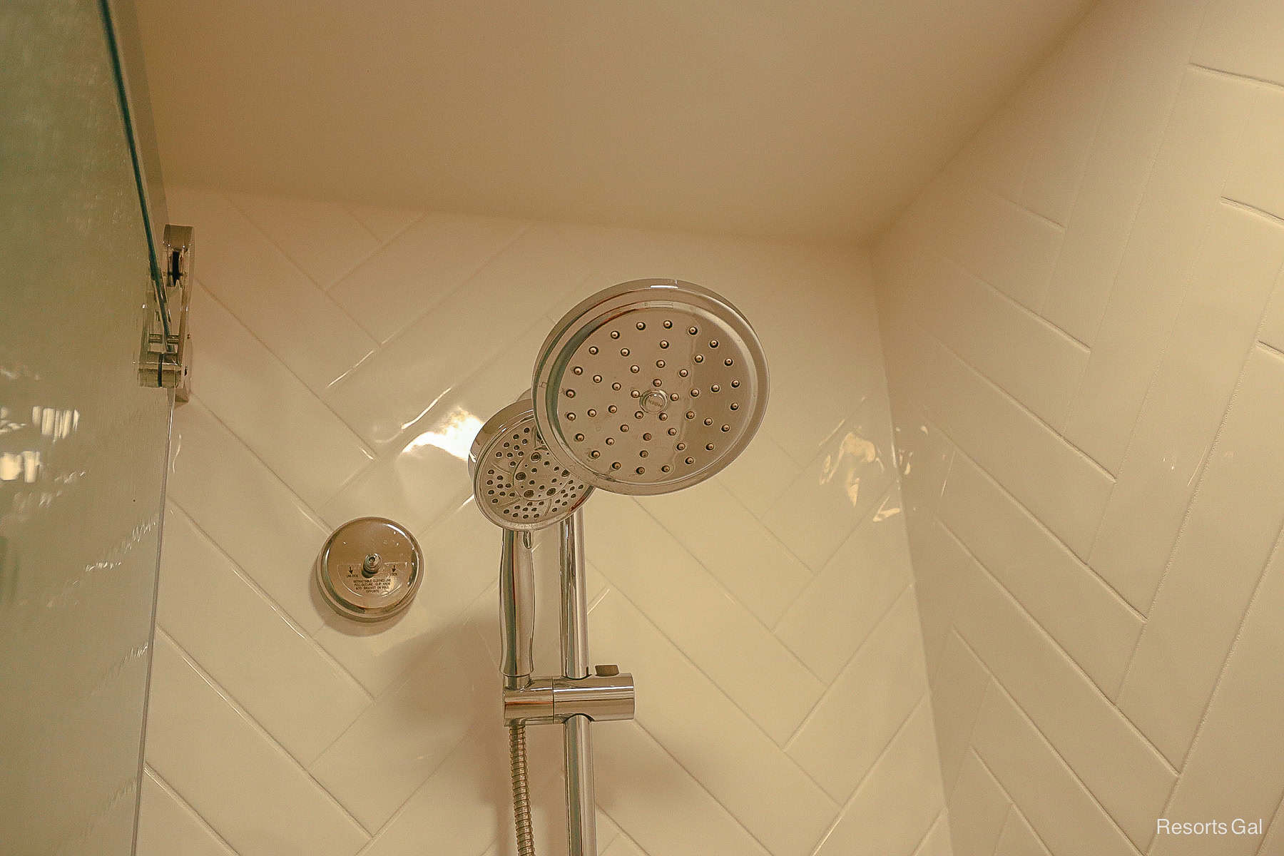 a closeup of the showerhead