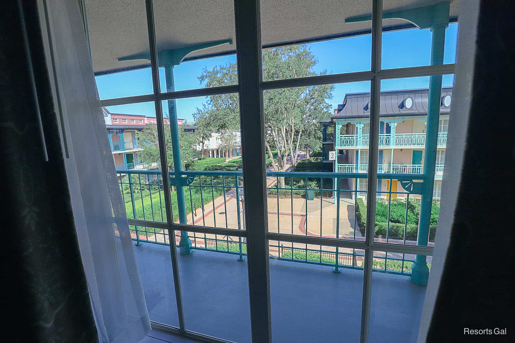 a view of the resort from the window at Port Orleans French Quarter