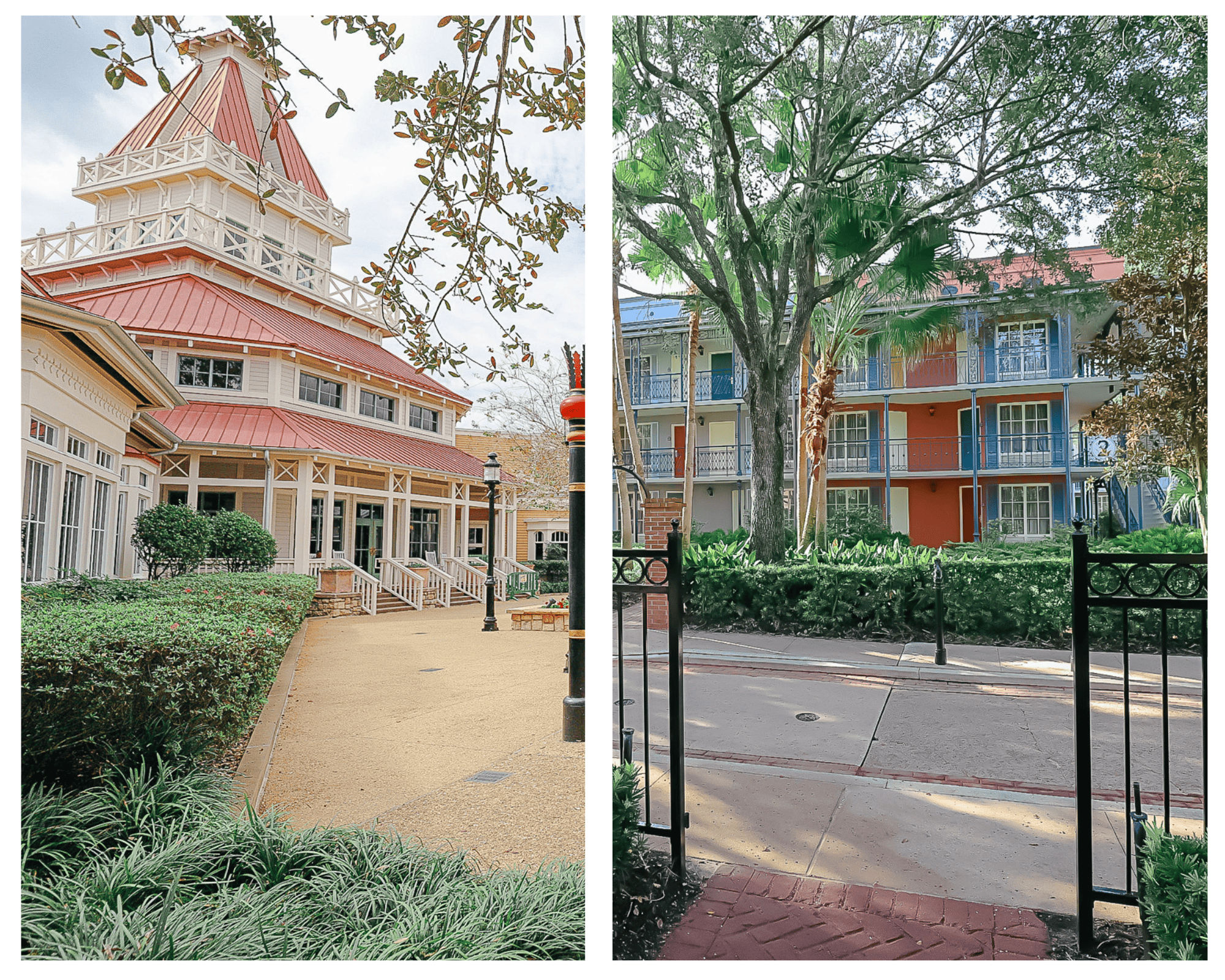 Port Orleans Riverside vs. Port Orleans French Quarter side by side photos