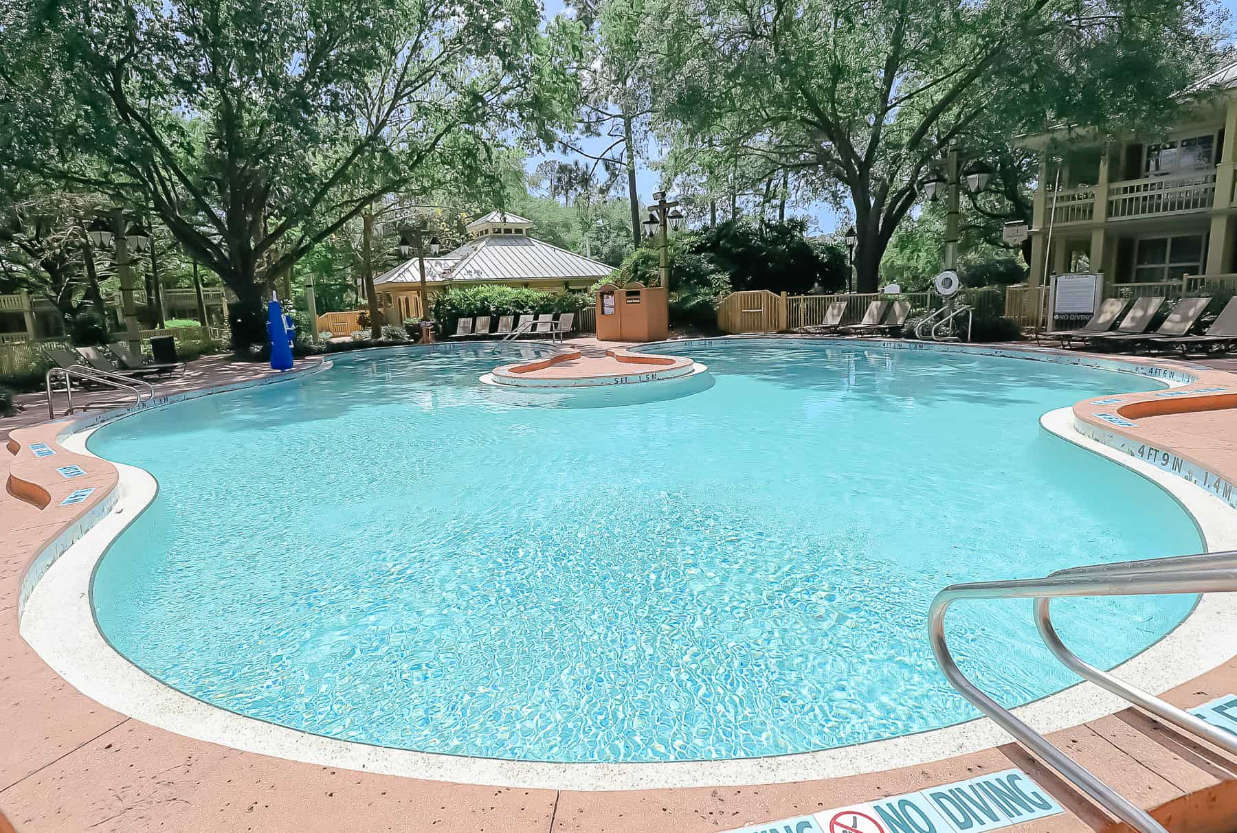 a lagoon shaped pool in the Alligator Bayou of Port Orleans Riverside 