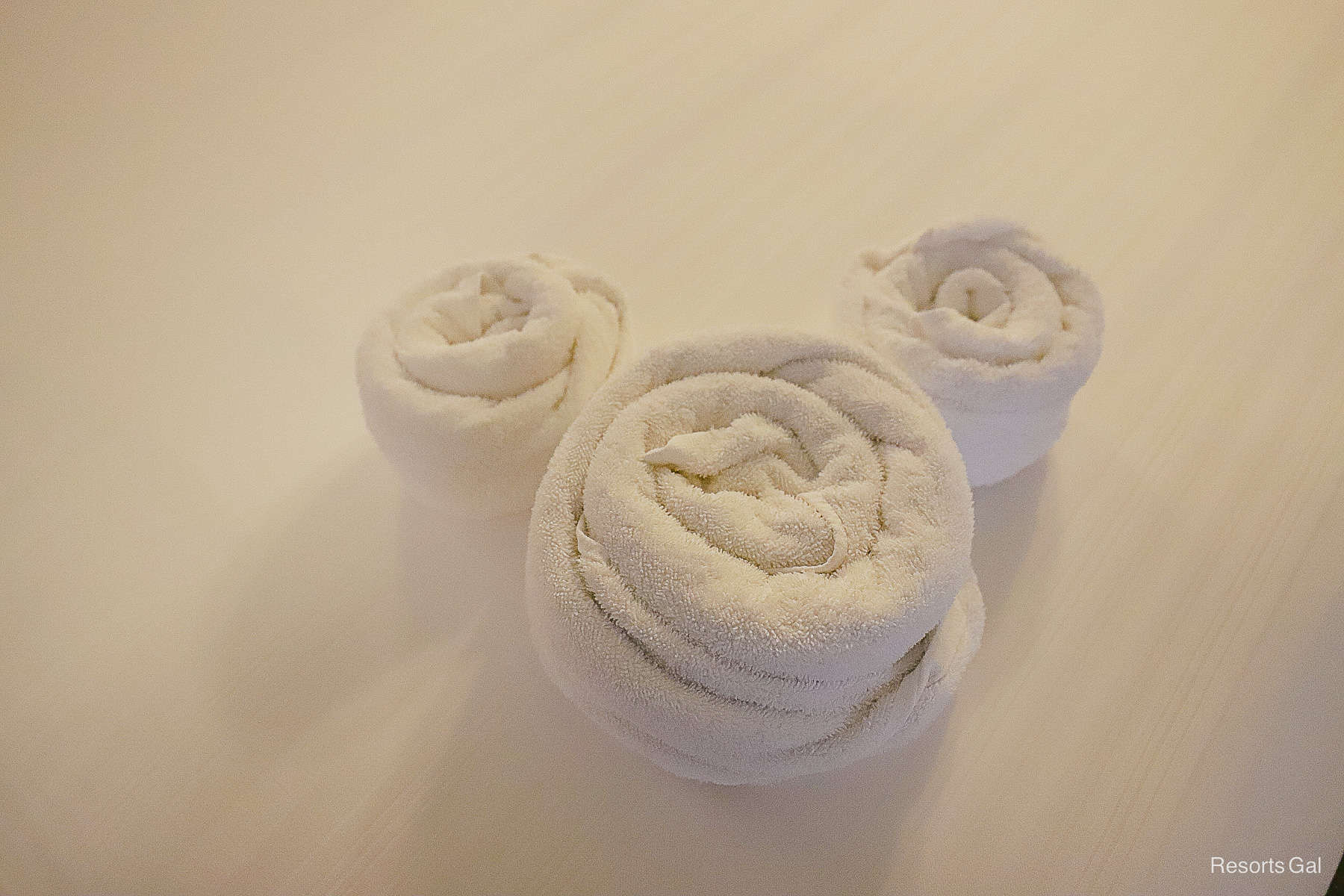Towel shaped like a Mickey Mouse 