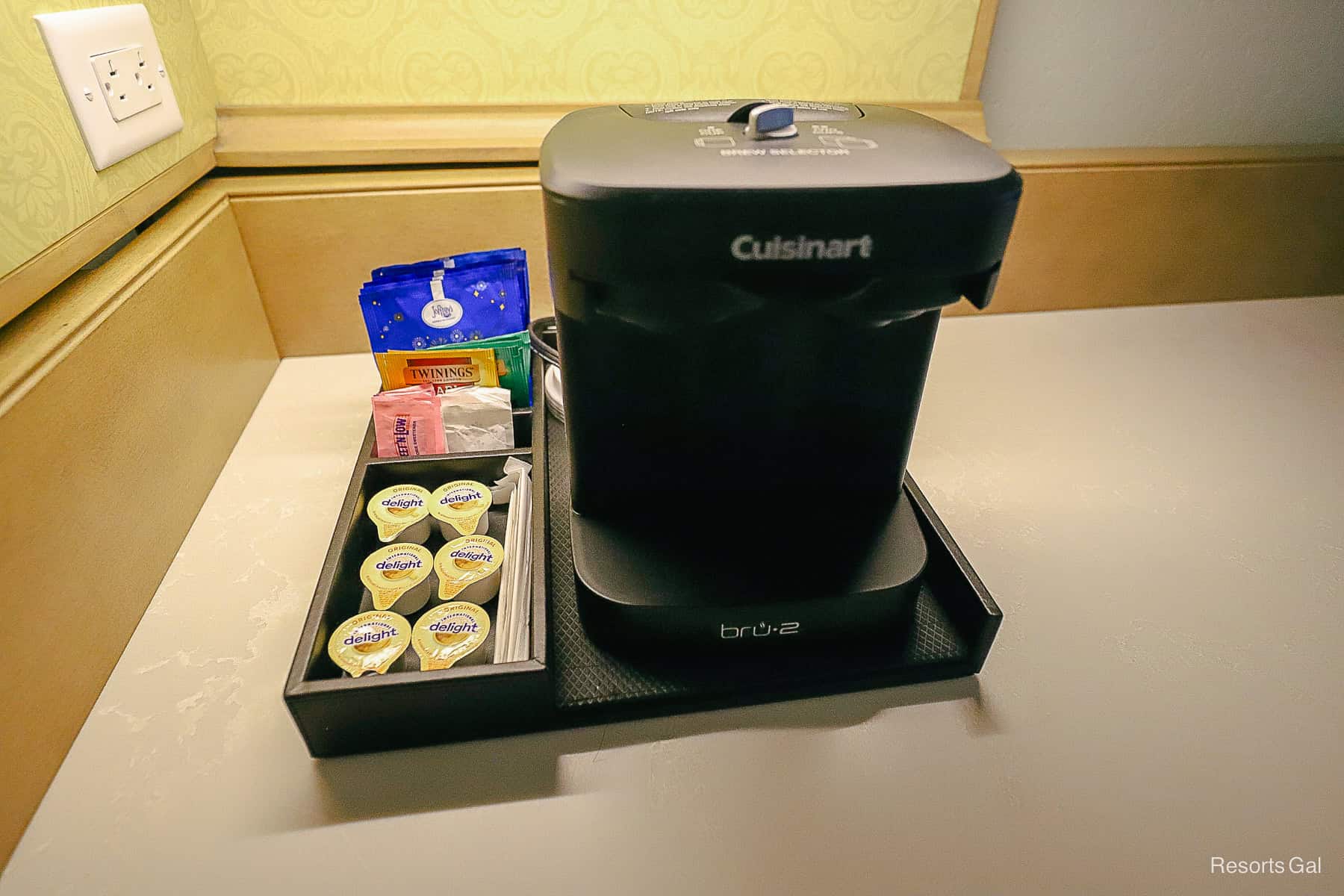 the coffee maker in the updated Magnolia Bend rooms at Port Orleans Riverside