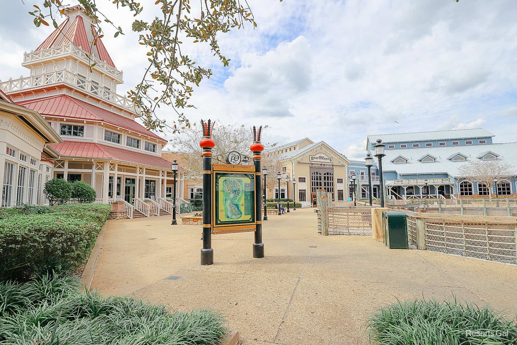 the central hub area of Port Orleans Riverside 