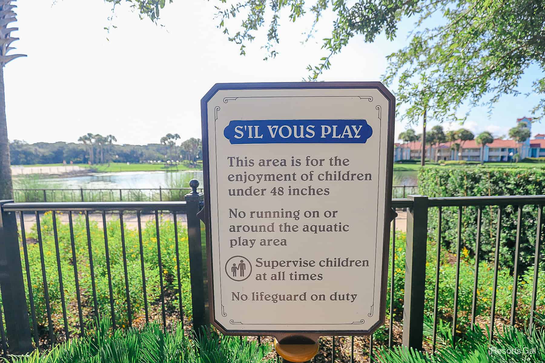 a sign that says the area is for the enjoyment of children under 48 inches 