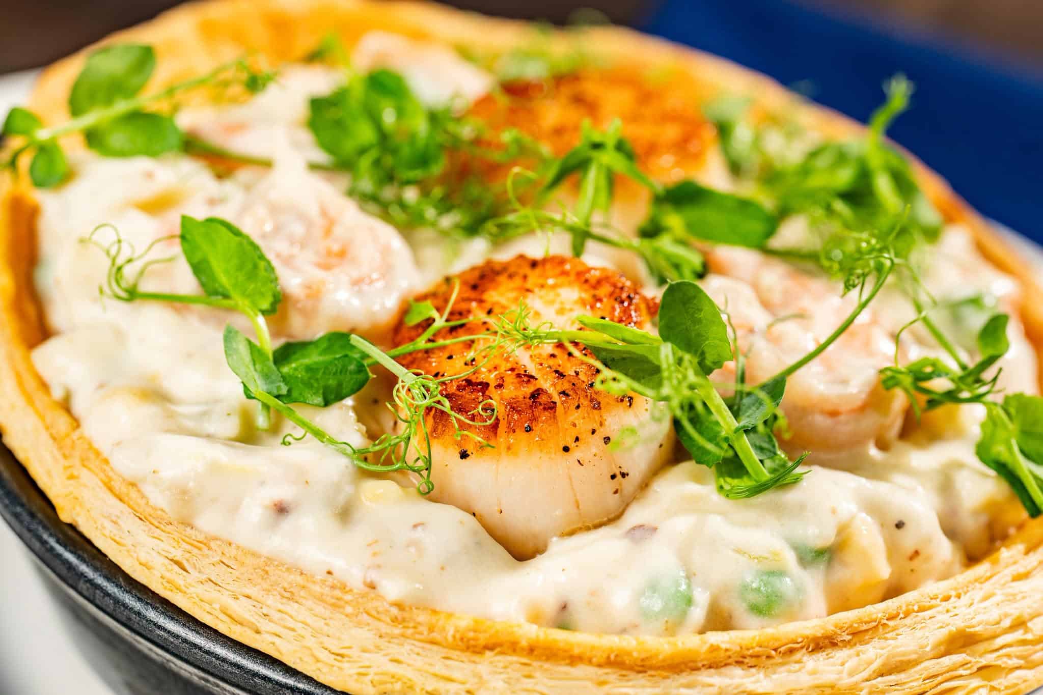 an order of New England Seafood Pot Pie