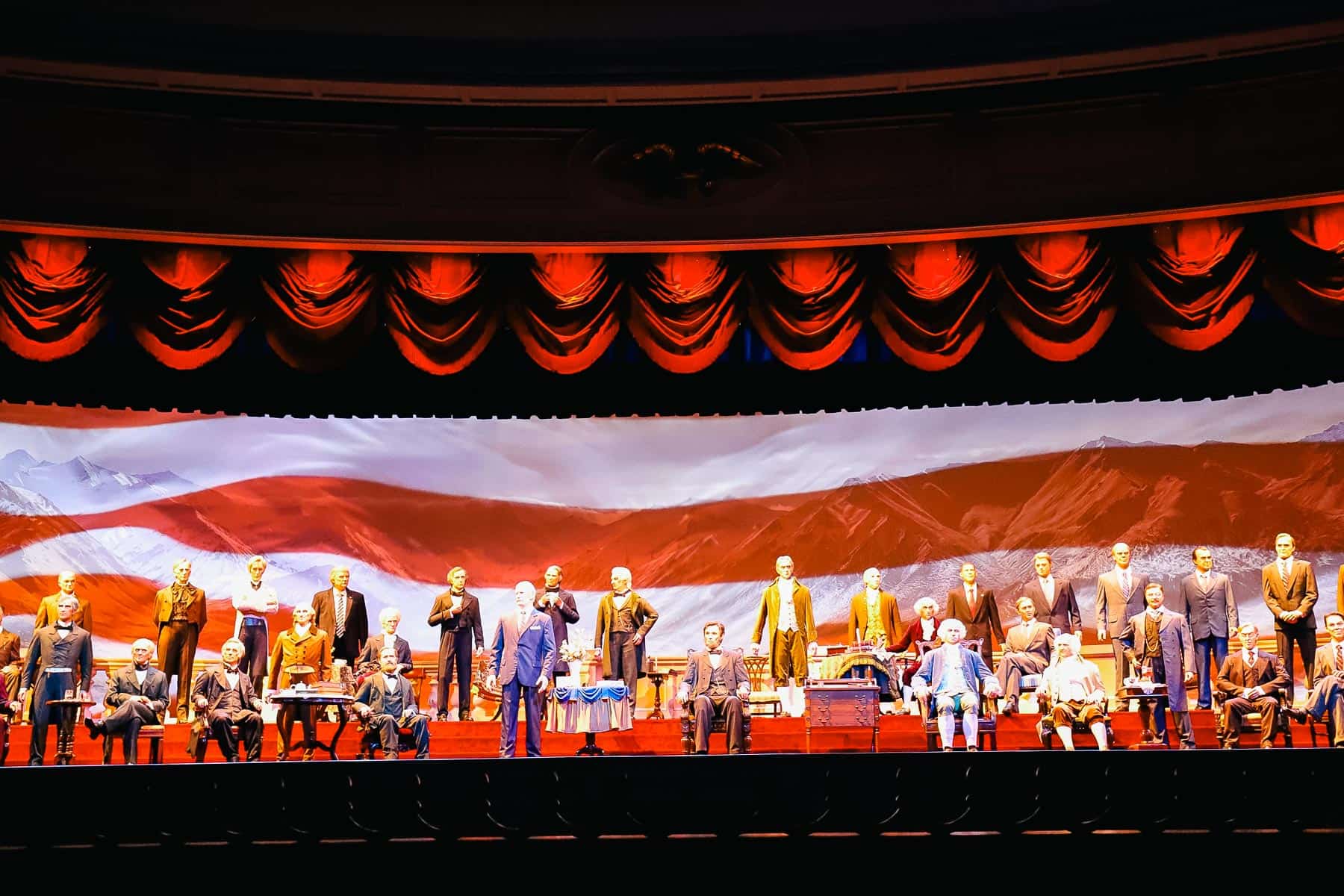 a more detailed look at some of the animatronic presidents