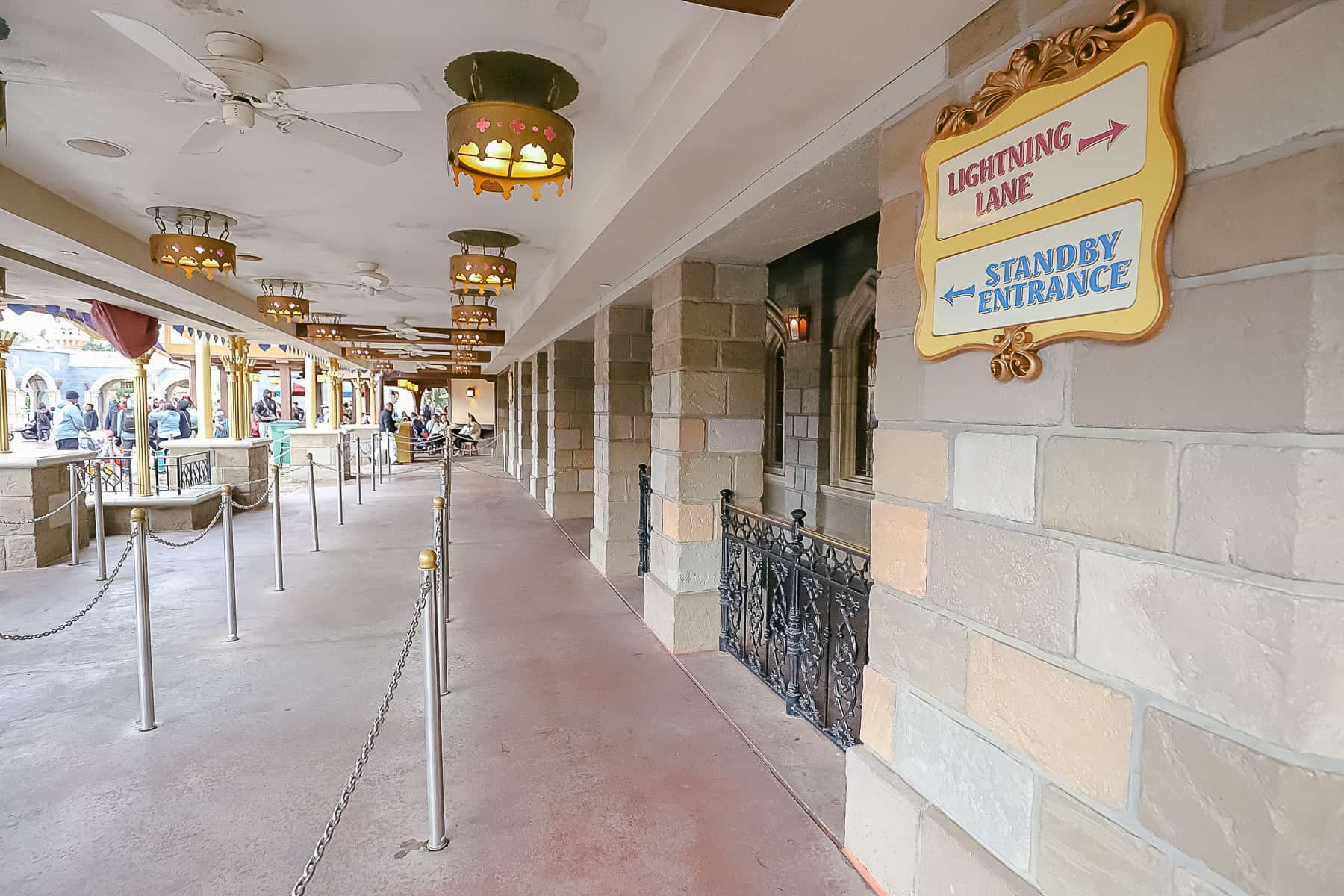 exterior portion of the Princess Fairytale Hall queue 