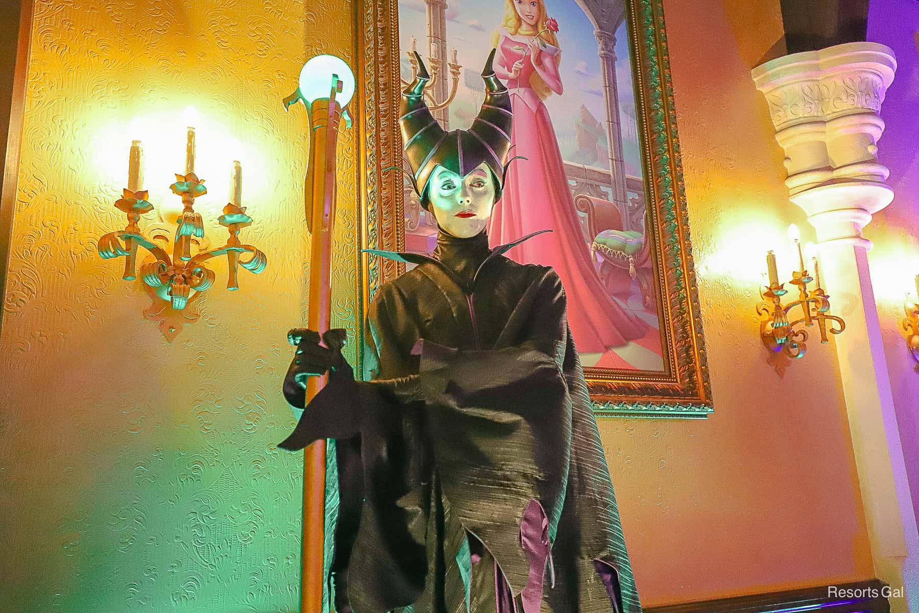 Maleficent at Princess Fairytale Hall during the Halloween Party