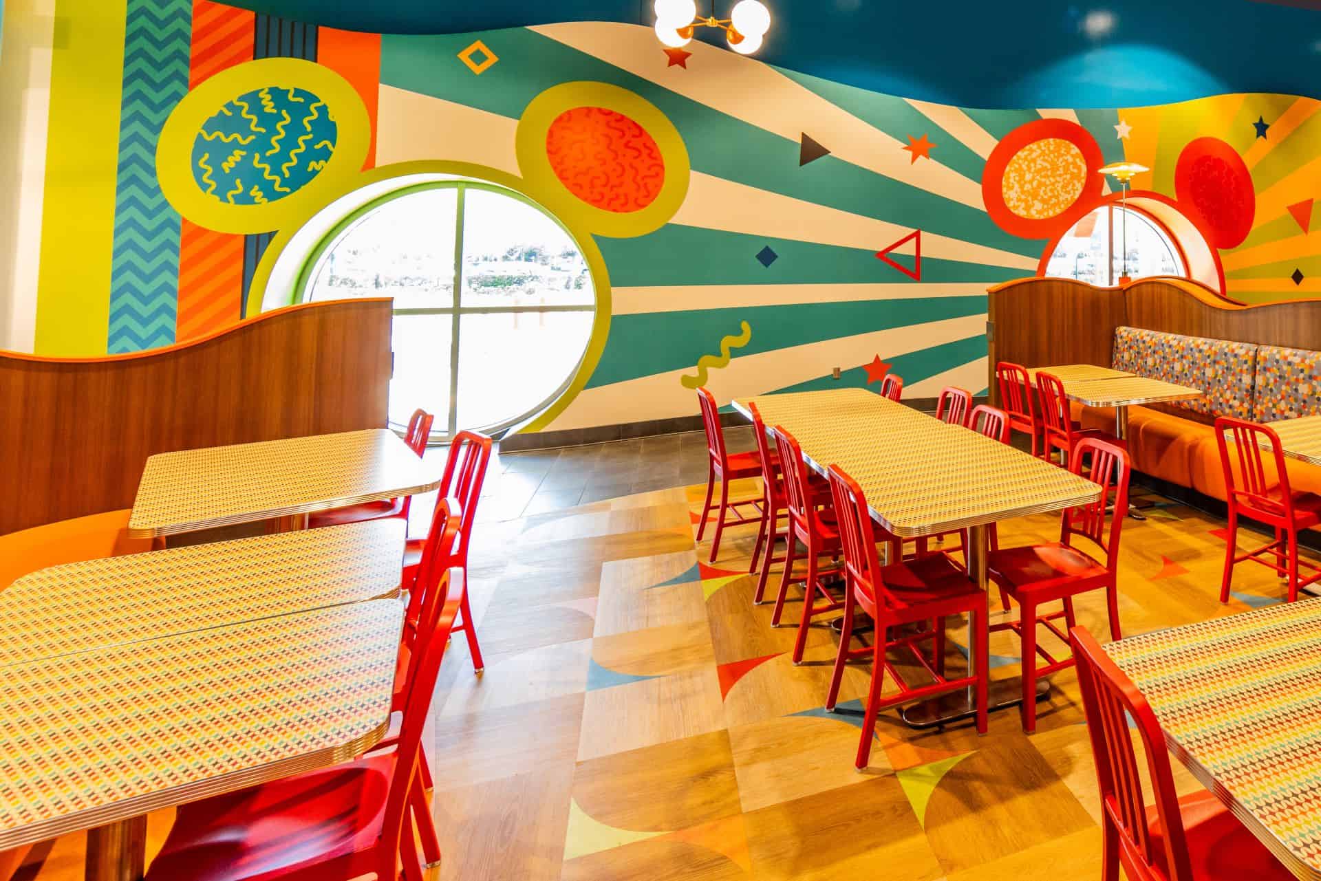 interior of the food court at Pop Century Resort
