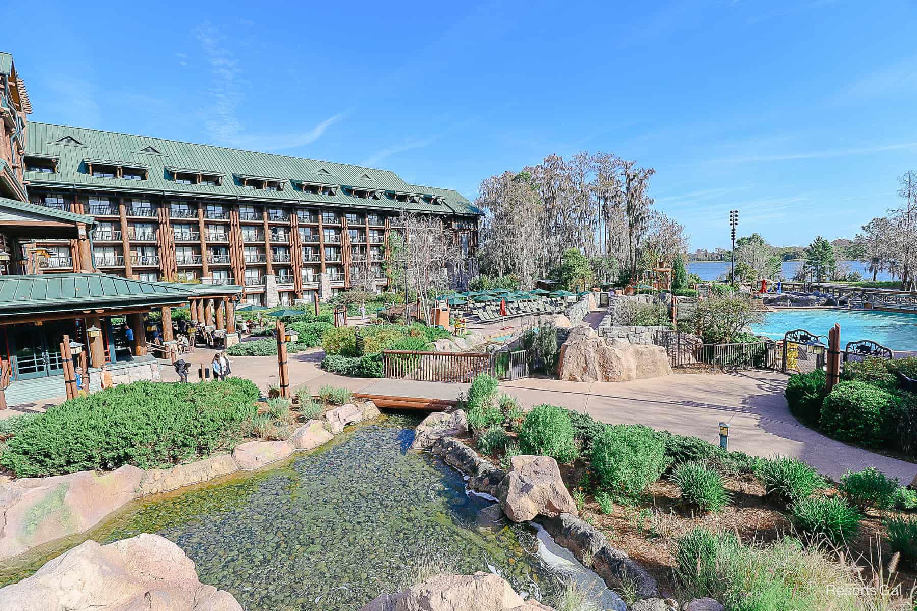 a view of the pool from Copper Creek Villas area of the resort 