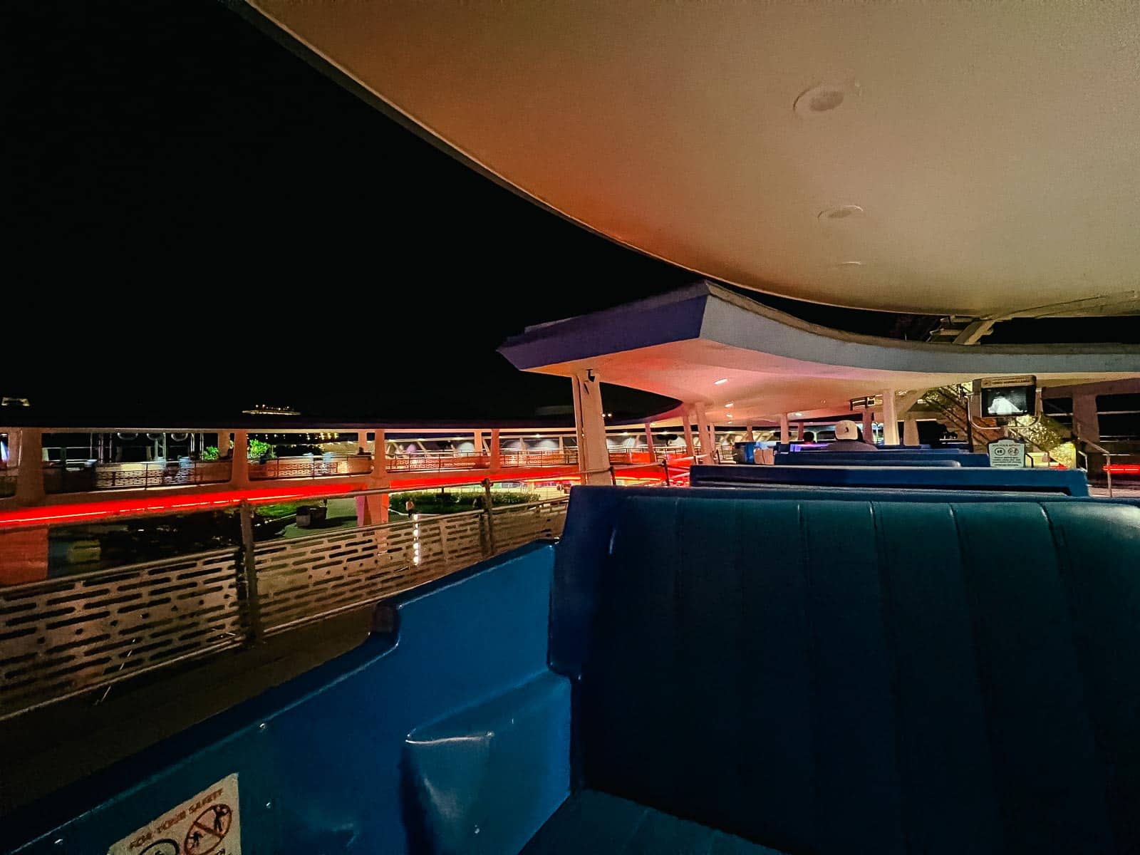 Riding the Peoplemover during 
After Hours. 