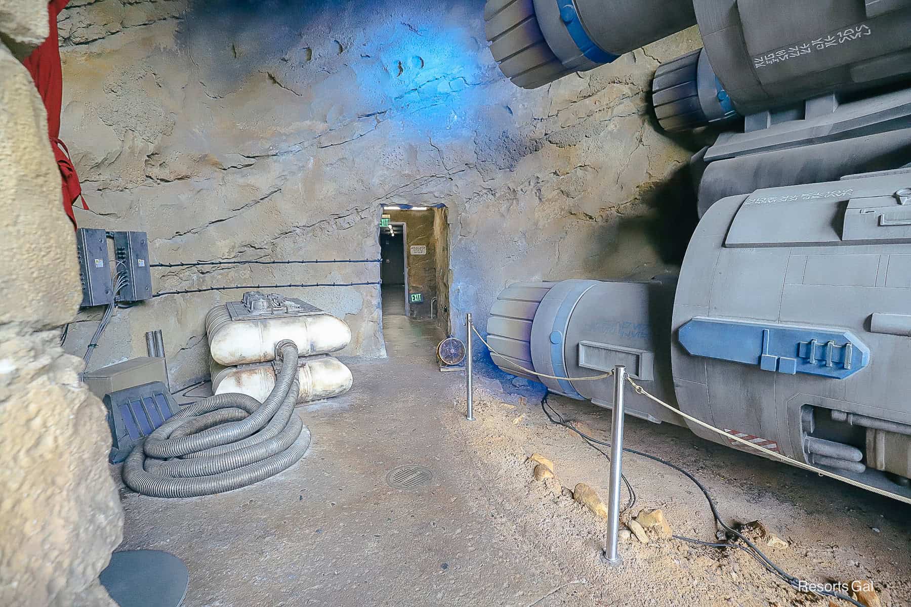 entering the building backstage via the single rider line for Star Wars Rise of the Resistance 