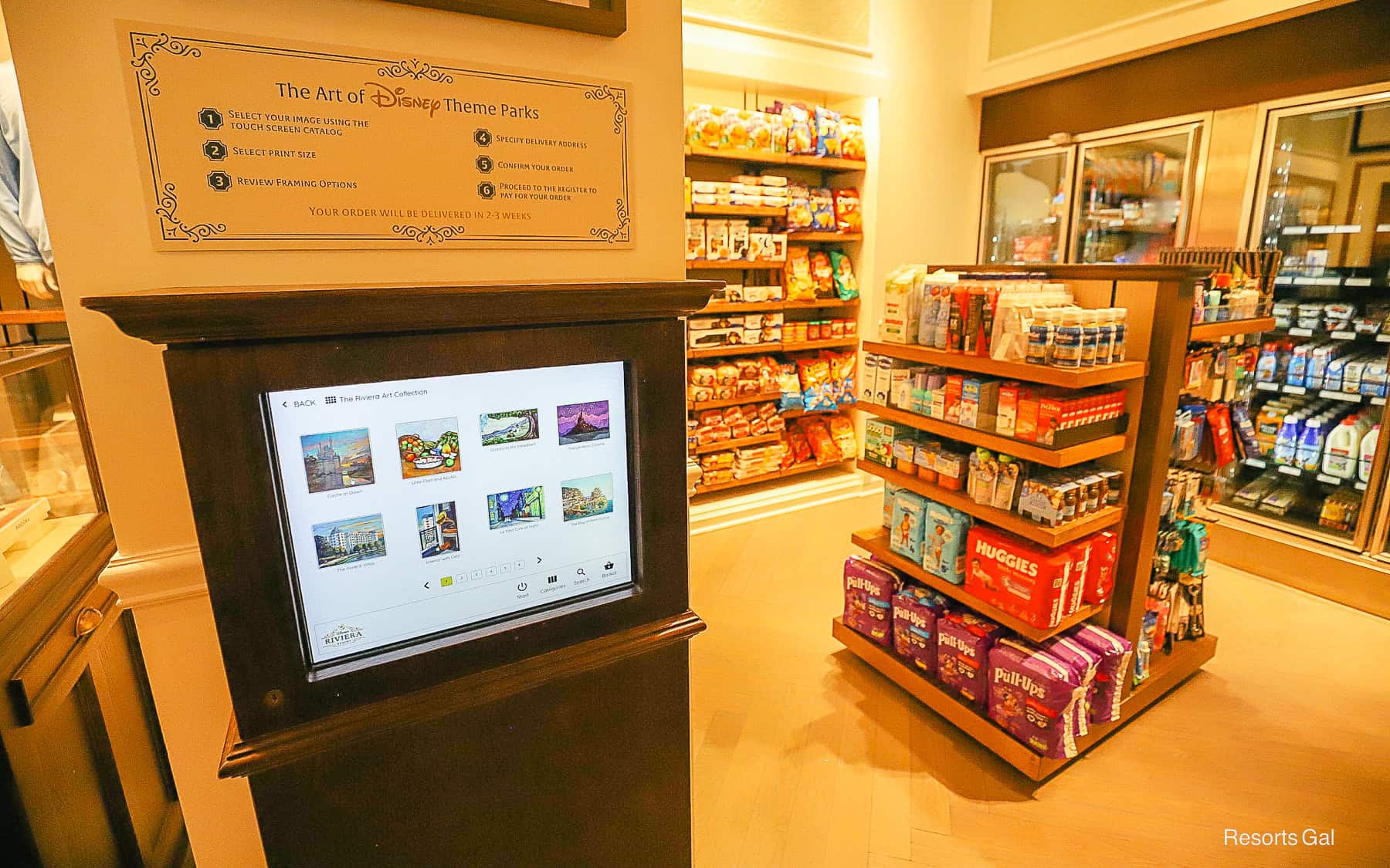 the Disney Art on Demand Kiosk at Disney's Riviera Resort