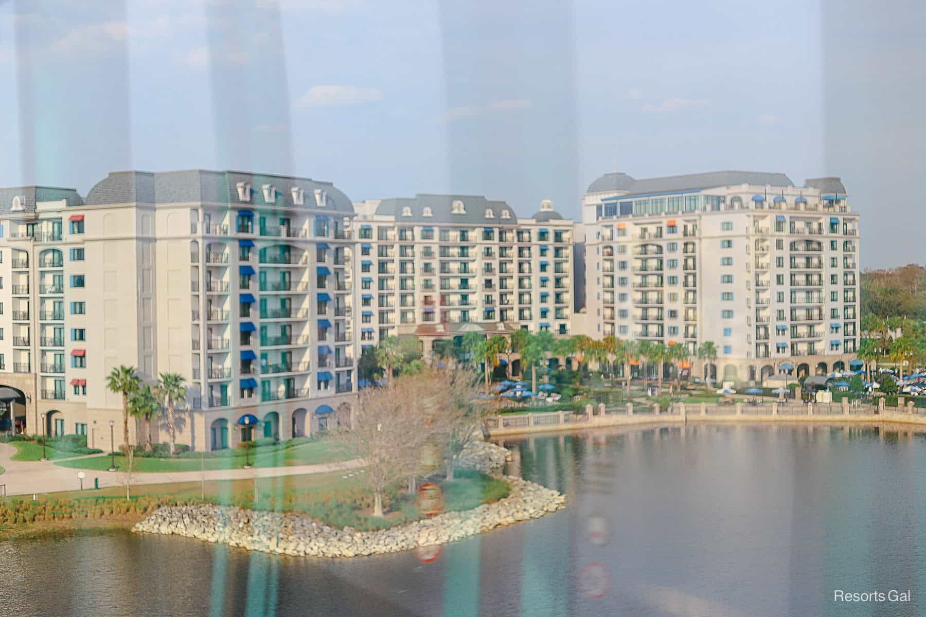 a view of Disney's Riviera Resort as seen from the Disney Skyliner