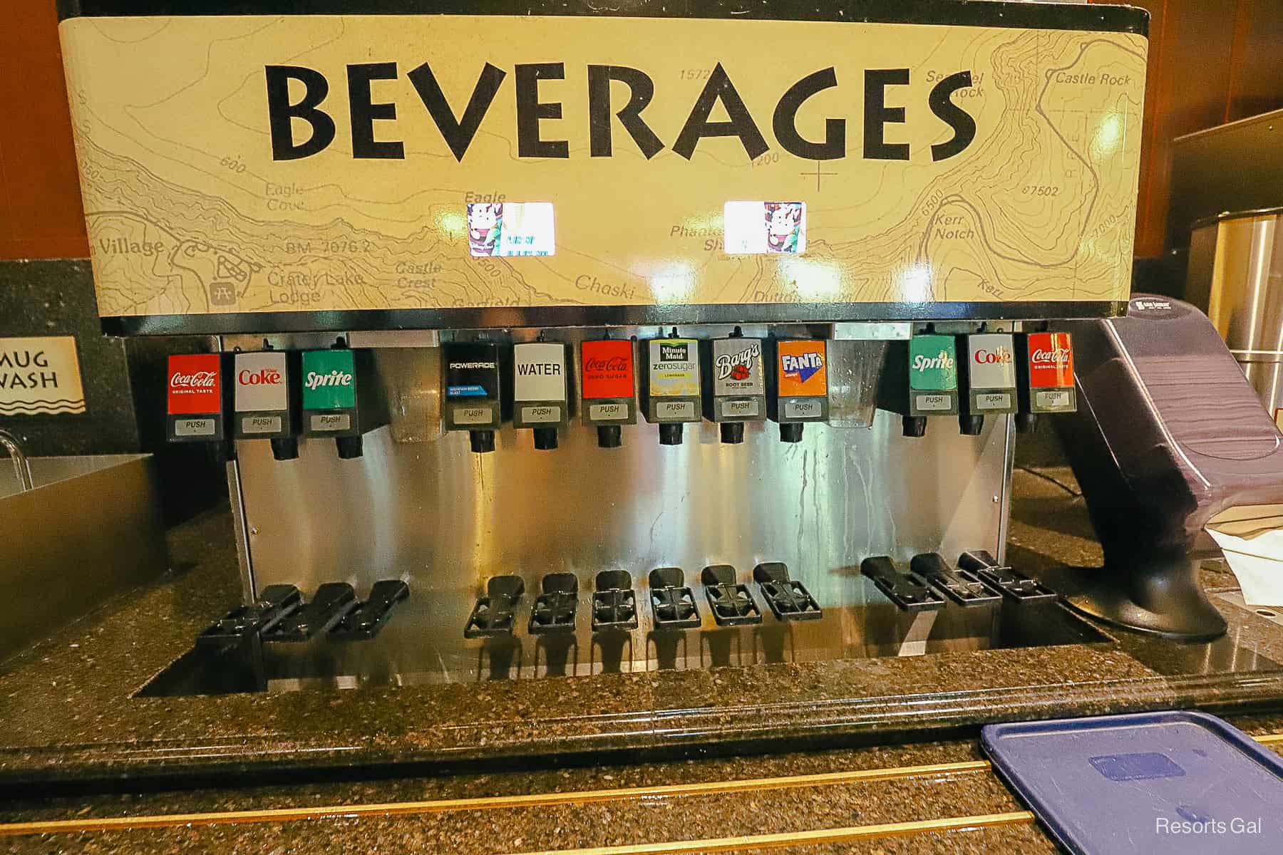 the beverage refill station at Roaring Fork 