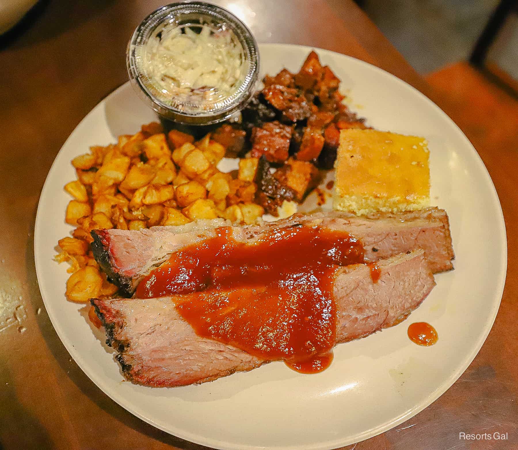 the brisket is slathered with sauce 