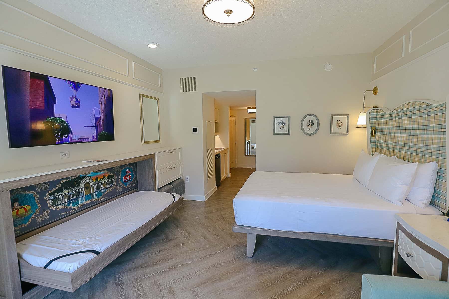 a deluxe studio room layout at Disney's Boardwalk