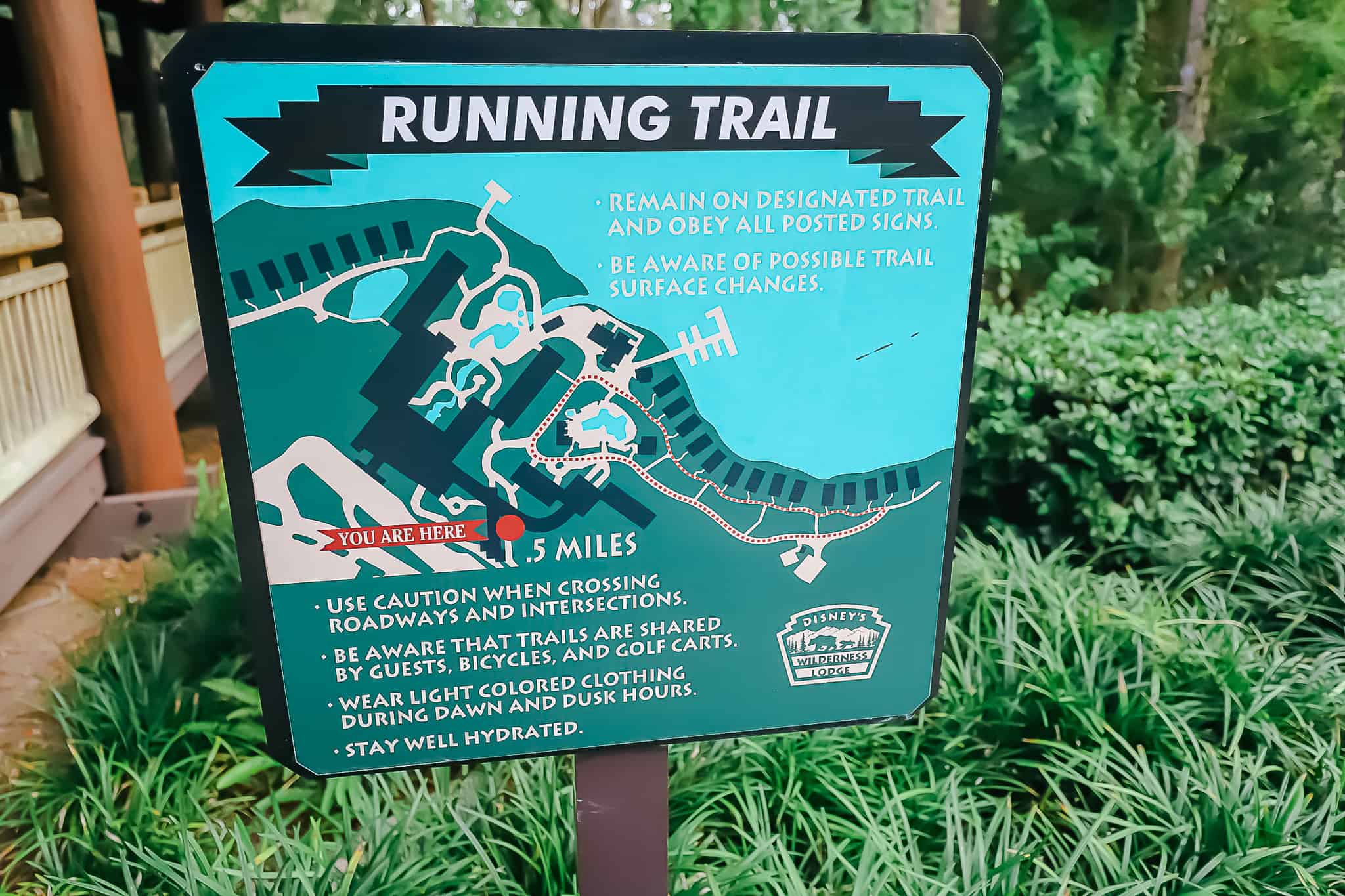 running trail map for Wilderness Lodge at Disney 