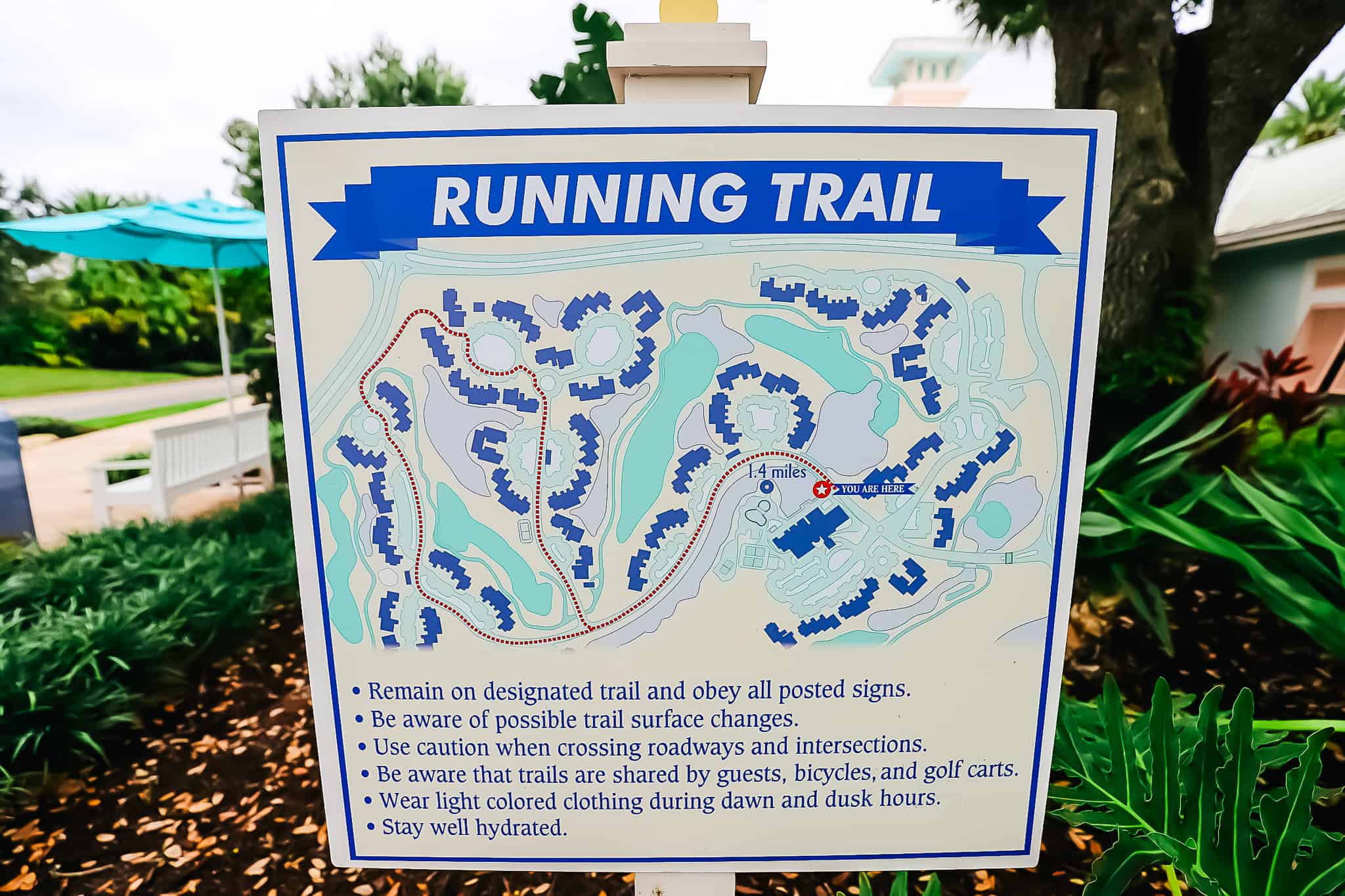 running trail map for Old Key West 