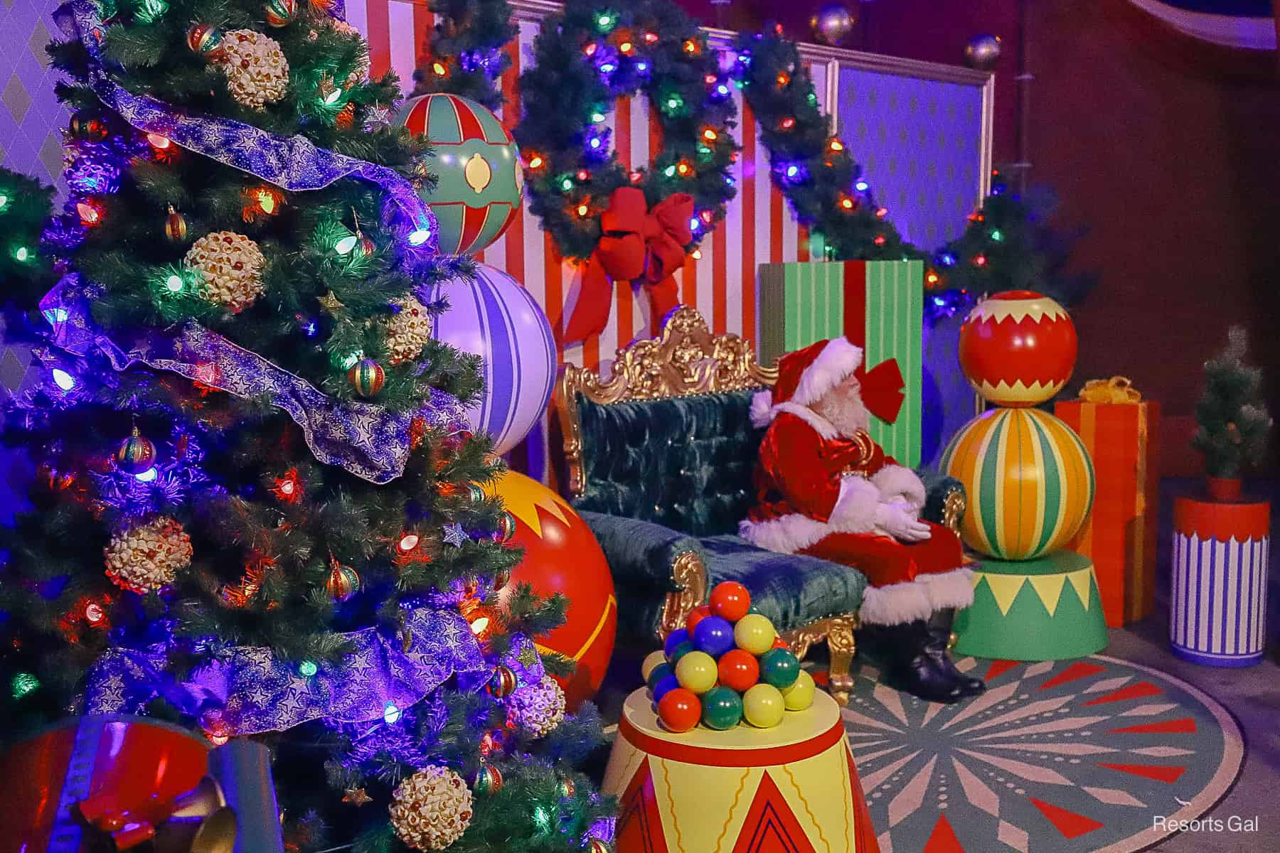Santa waiting to meet the next guest at Magic Kingdom.