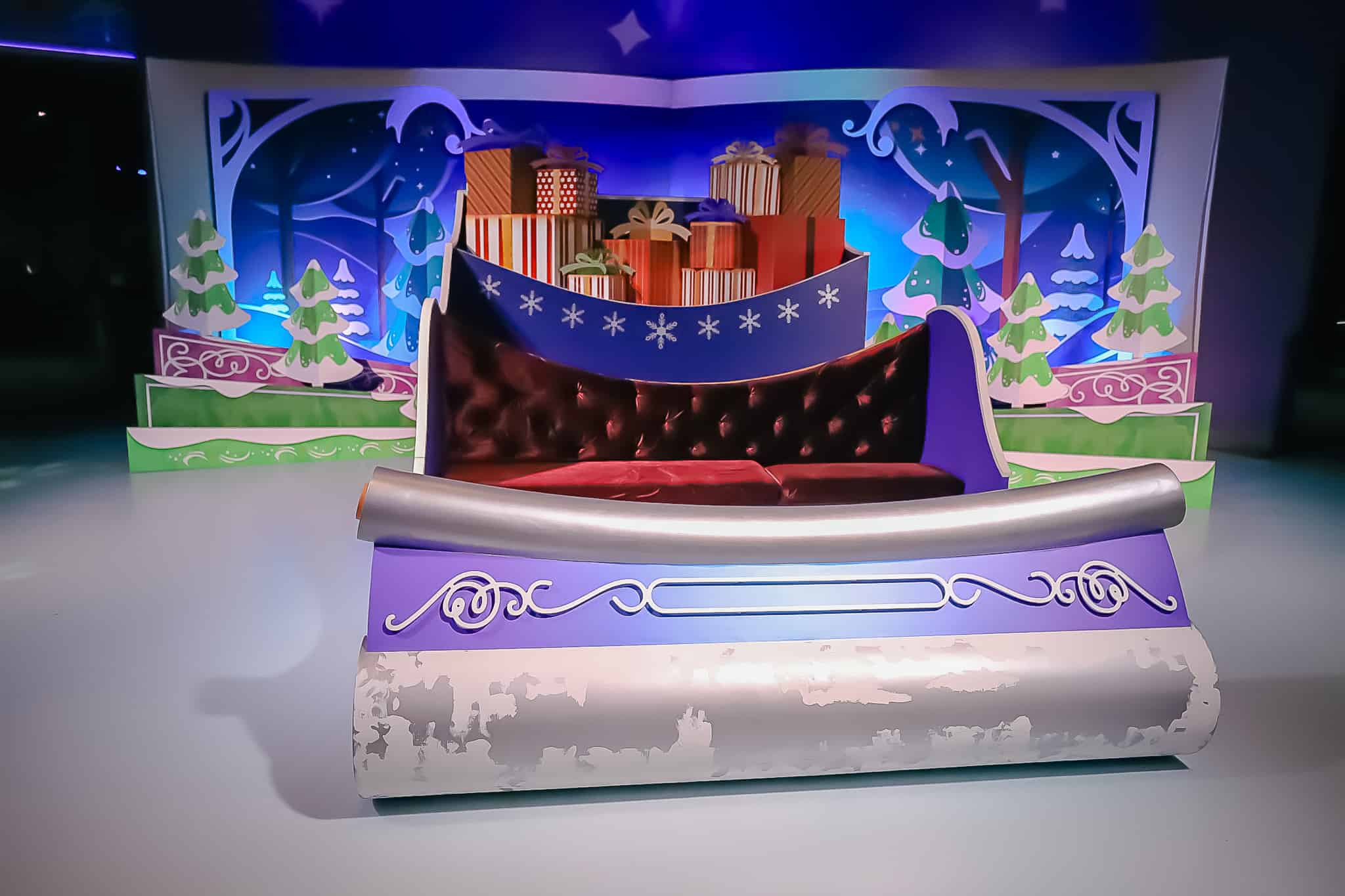 Santa's sleigh where guests can sit with him and have their photo taken.