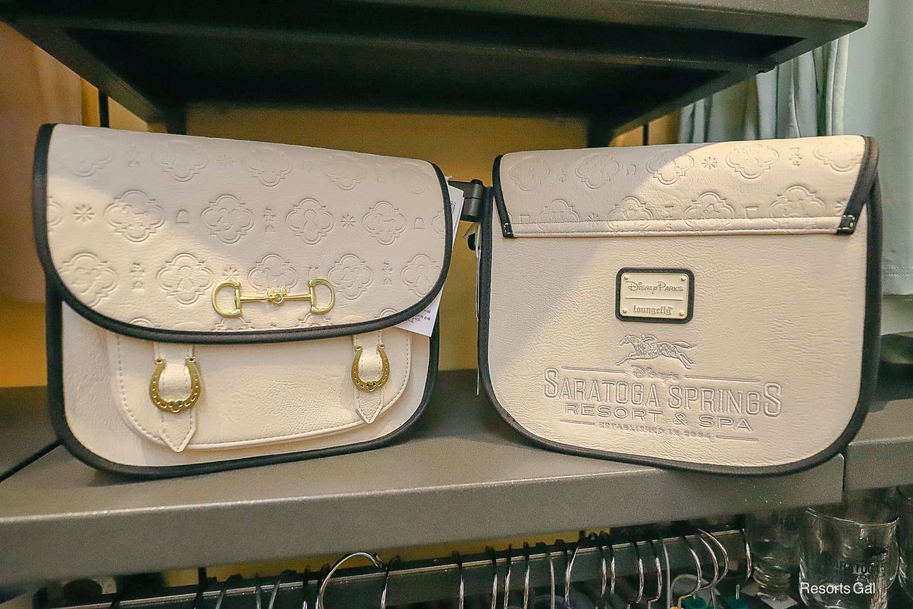 a cream saddle back with black trim 