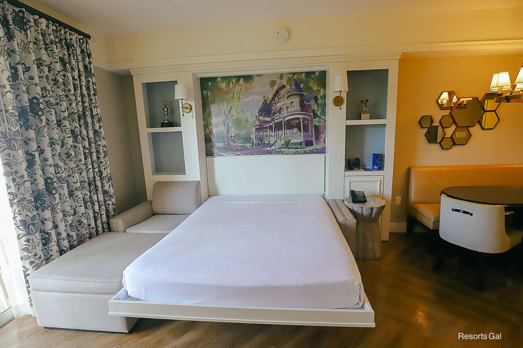 the Murphy bed in the pulled down position in a Saratoga Springs 2 Bedroom Villa