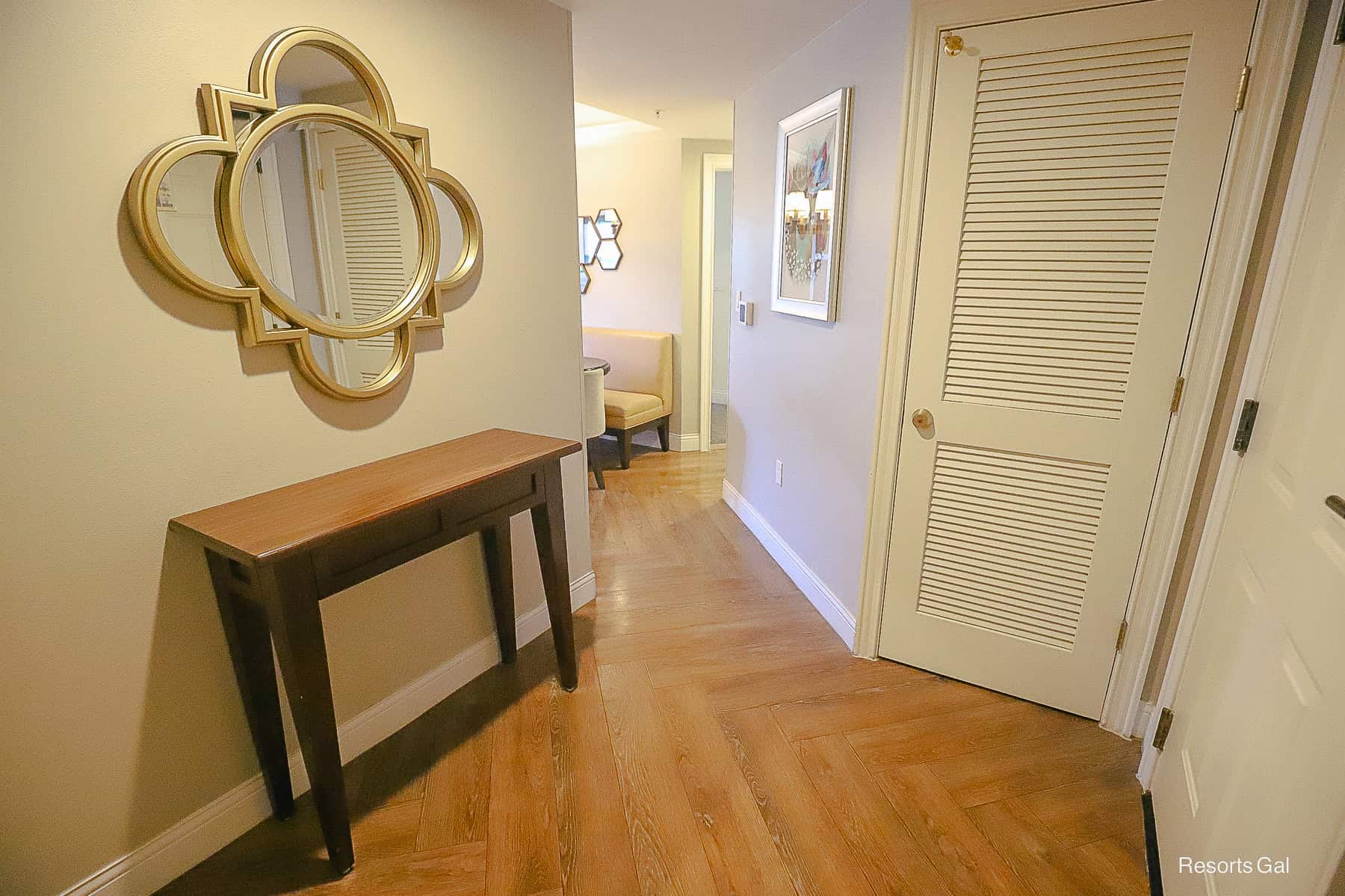 the foyer with light hardwoods