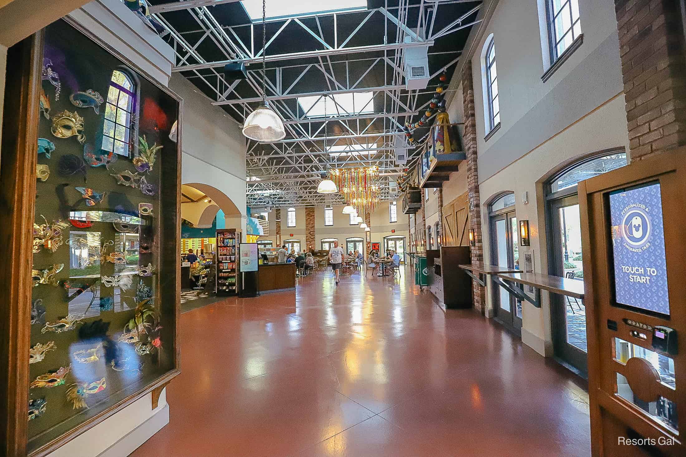 the interior entrance with large warehouse look of Sassagoula Floatworks and Food Factory 