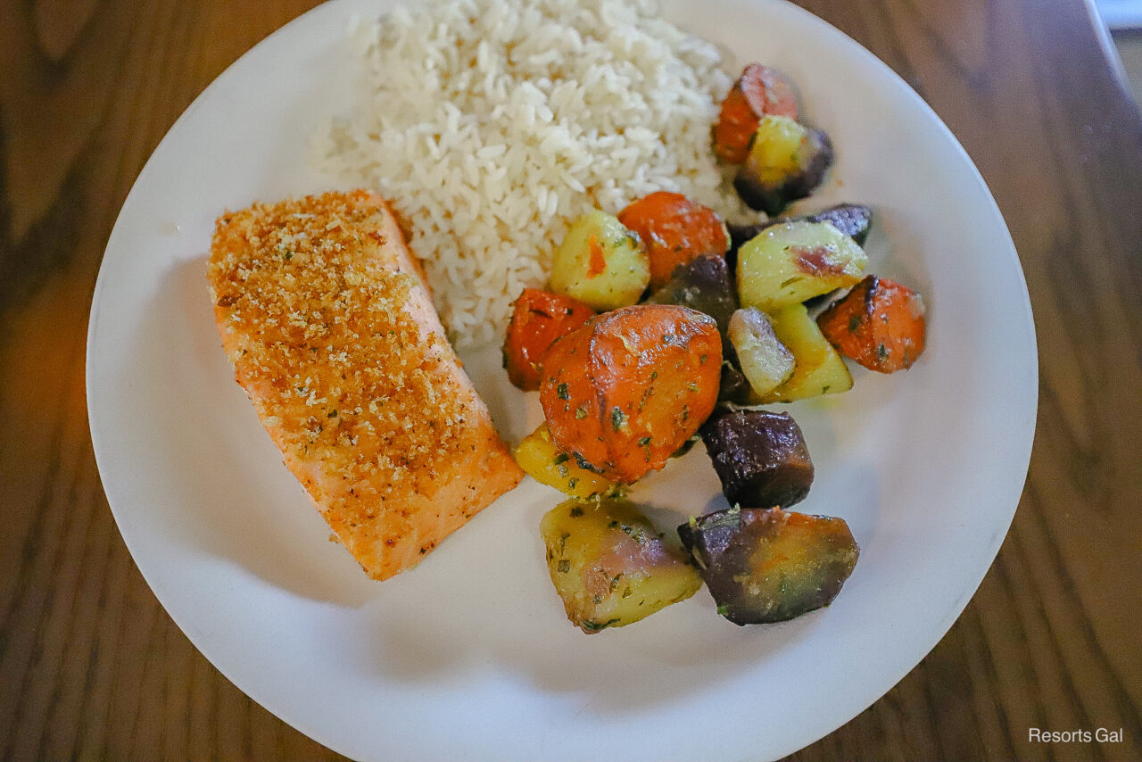 a panko-crusted salmon from Sassagoula Floatworks and Food Factory 
