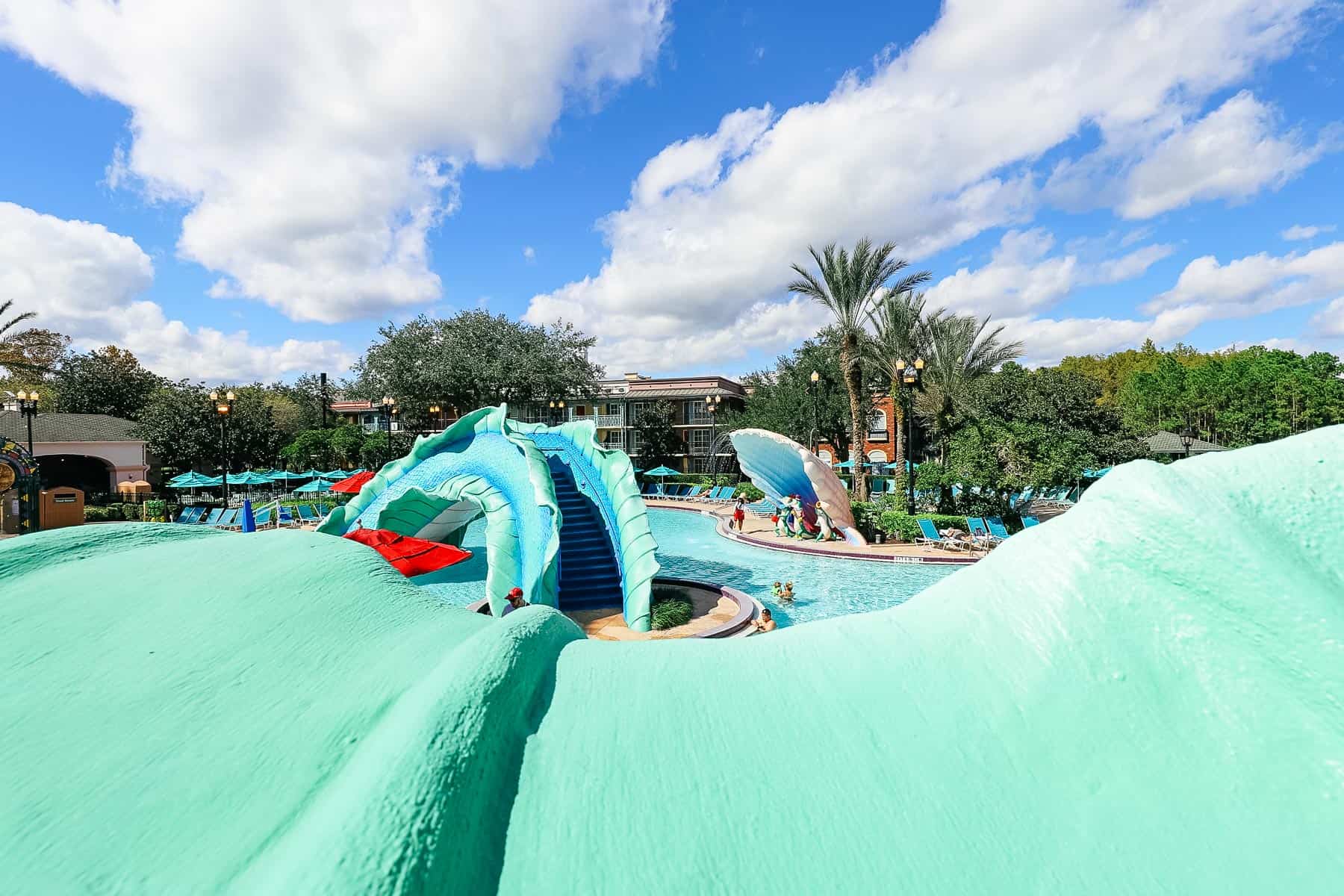 a view of the pool from the top of the serpent 