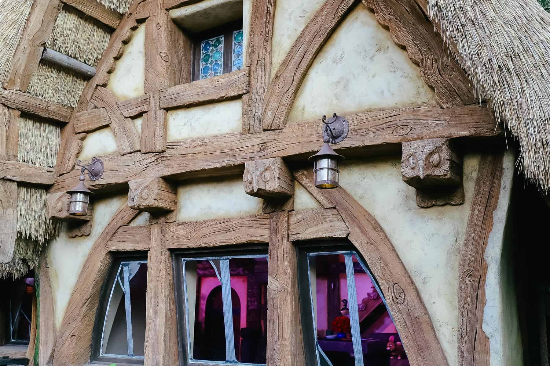 The cottage at the end of the ride where you can see Snow White dancing with the Seven Dwarfs. 