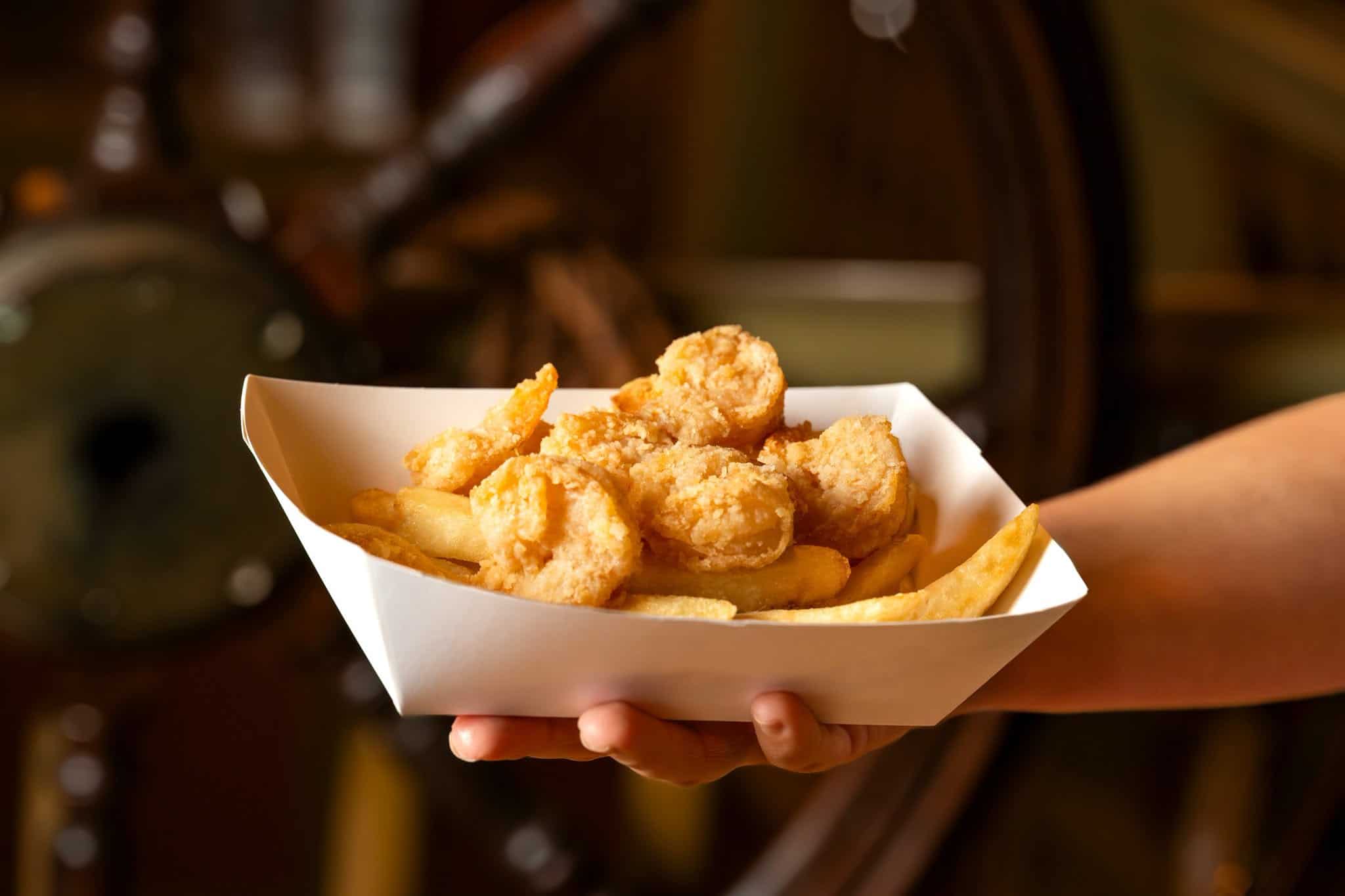 an order of hand-breaded shrimp soon to debut at Columbia Harbour House