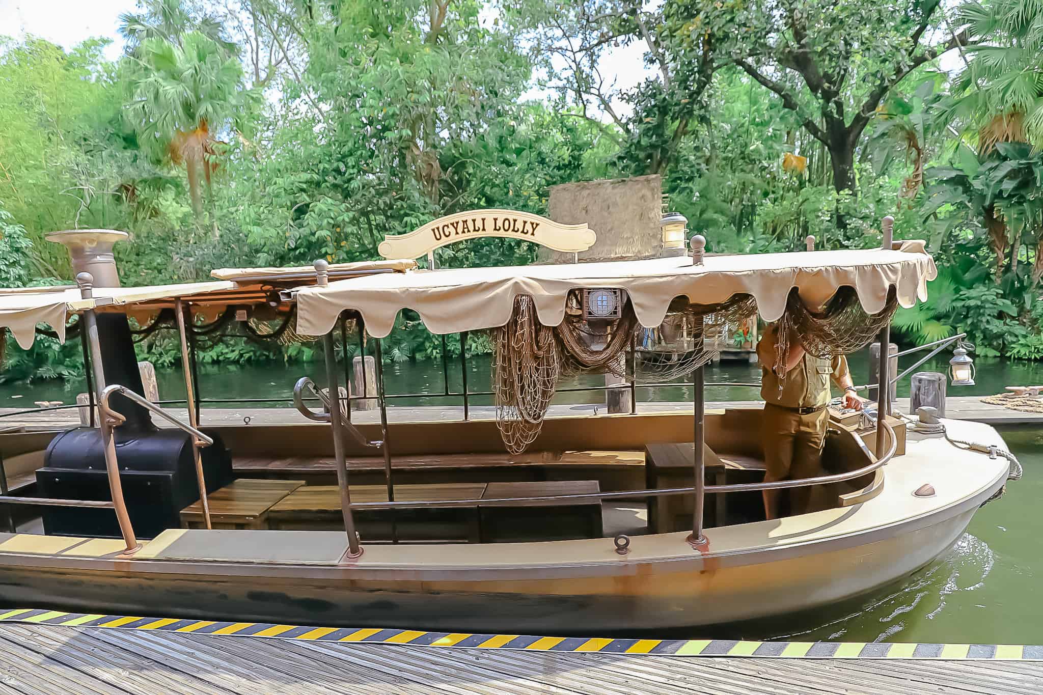 A Jungle Cruise boat named Ucyali Lolly