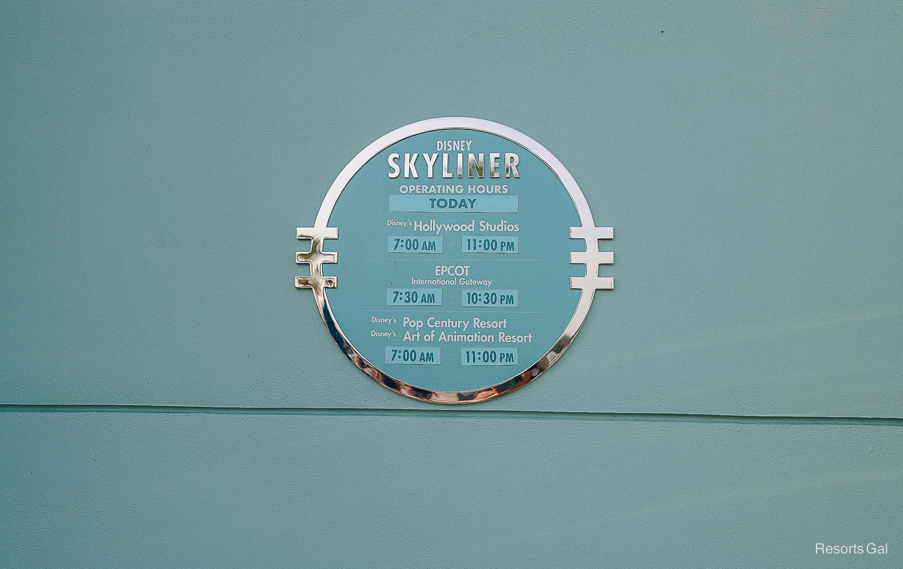 posted Skyliner hours at Disney's Hollywood Studios