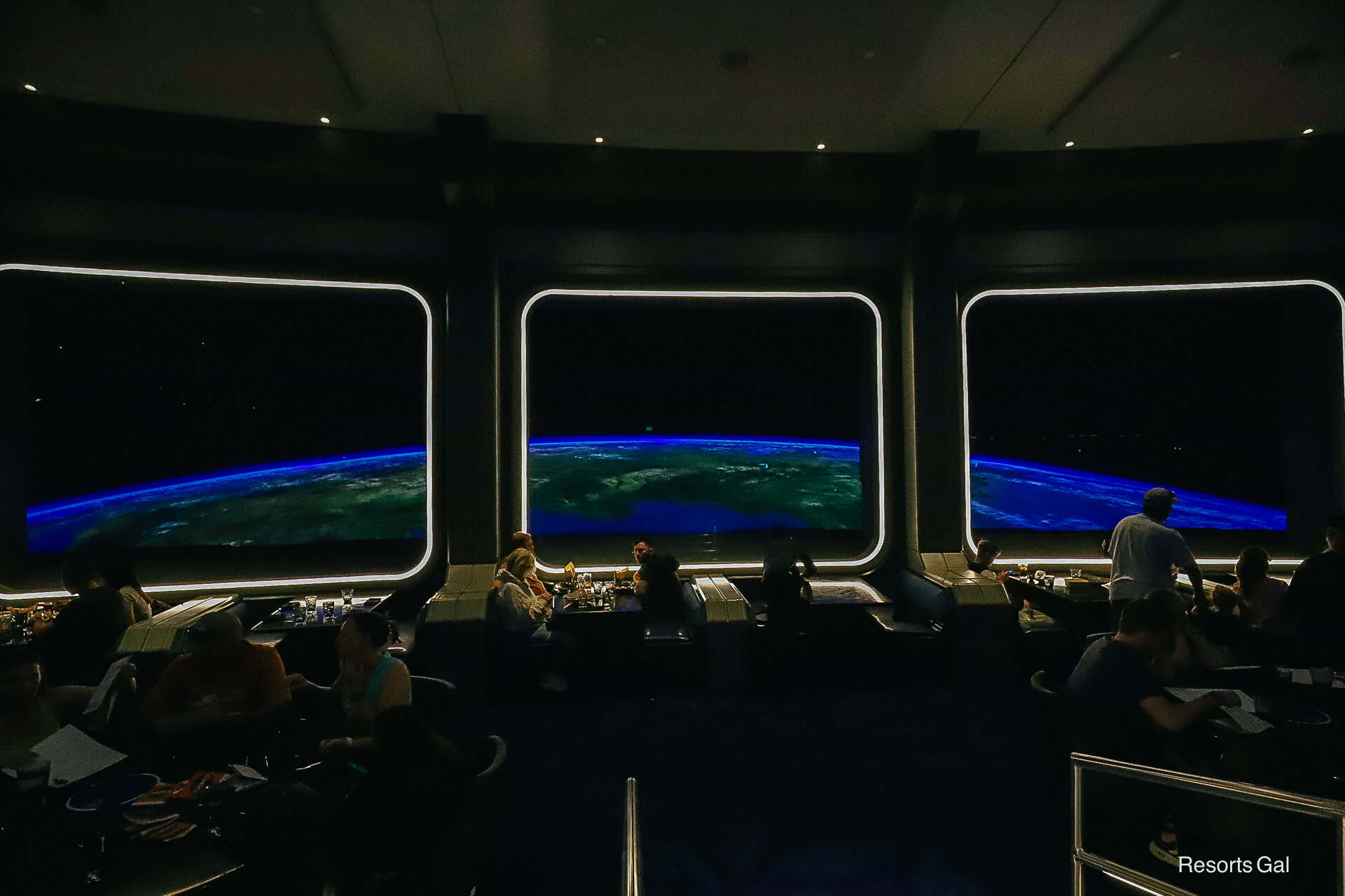 earth's horizon as seen from space at Epcot's Space 220 restaurant 