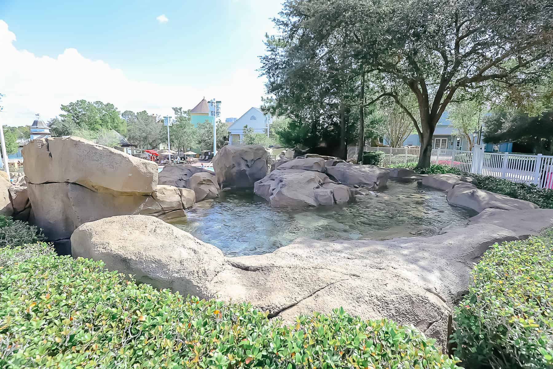 Springs start at the top of the High Rock Spring Pool at Disney's Saratoga Springs. 