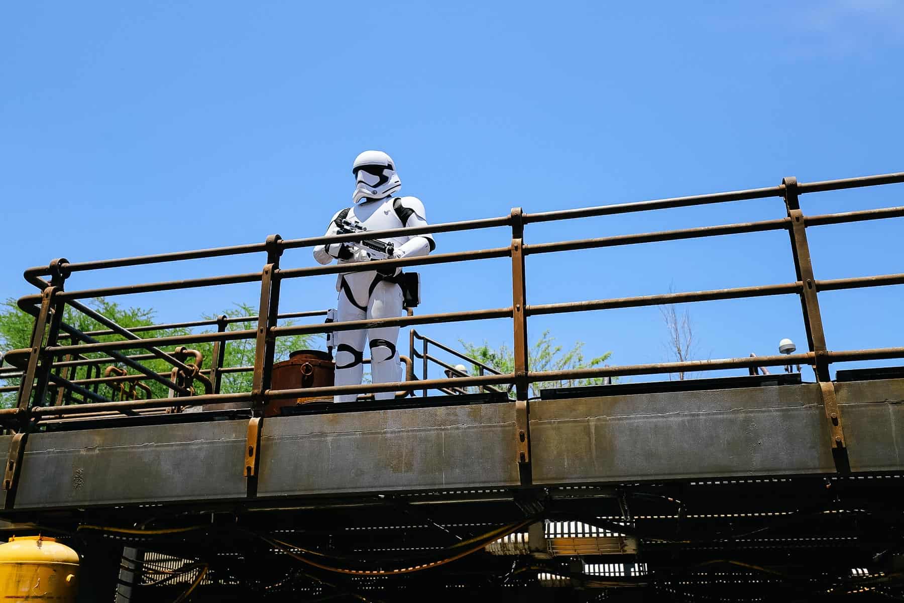 A Stormtrooper stands guard in Galaxy's Edge 