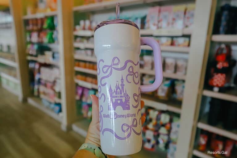 Lavender Disney Starbucks Castle Bow Tumbler Arrives at Disney World