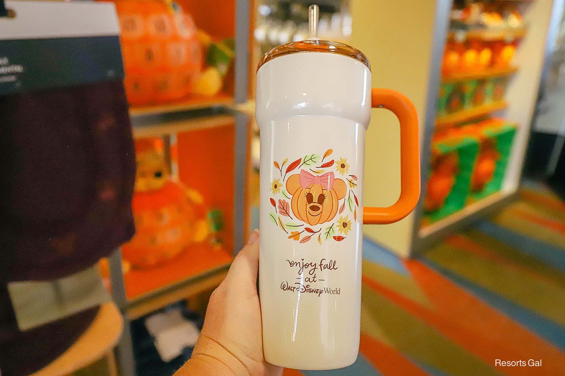 front of the tumbler says: Enjoy Fall at Walt Disney World