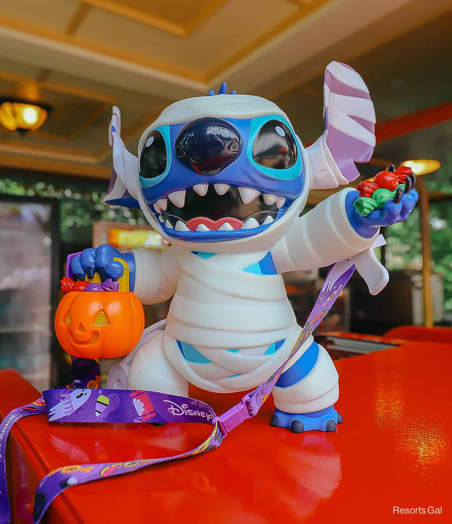 the Stitch popcorn bucket with Mummy look for Halloween