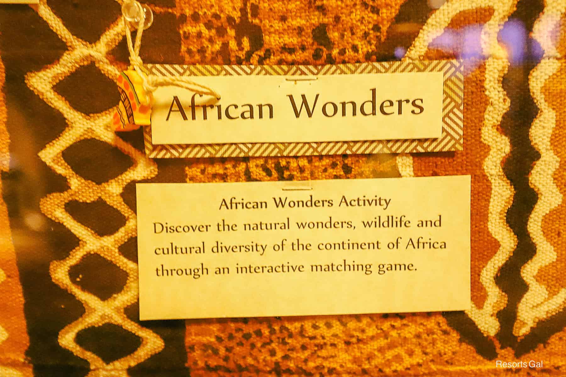 the African Wonders activity for String of Memories 
